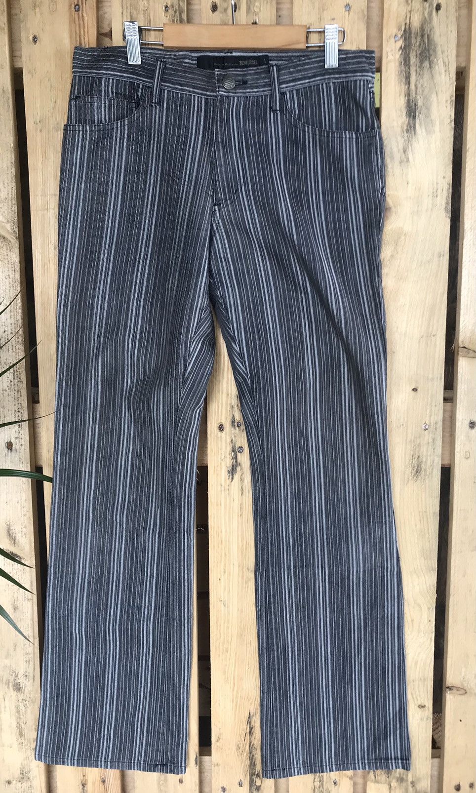Japanese Brand × Schlussel Archived Schlussel Pinstripe Modern Rockers Jeans Size US 30 / EU 46 - 3 Thumbnail