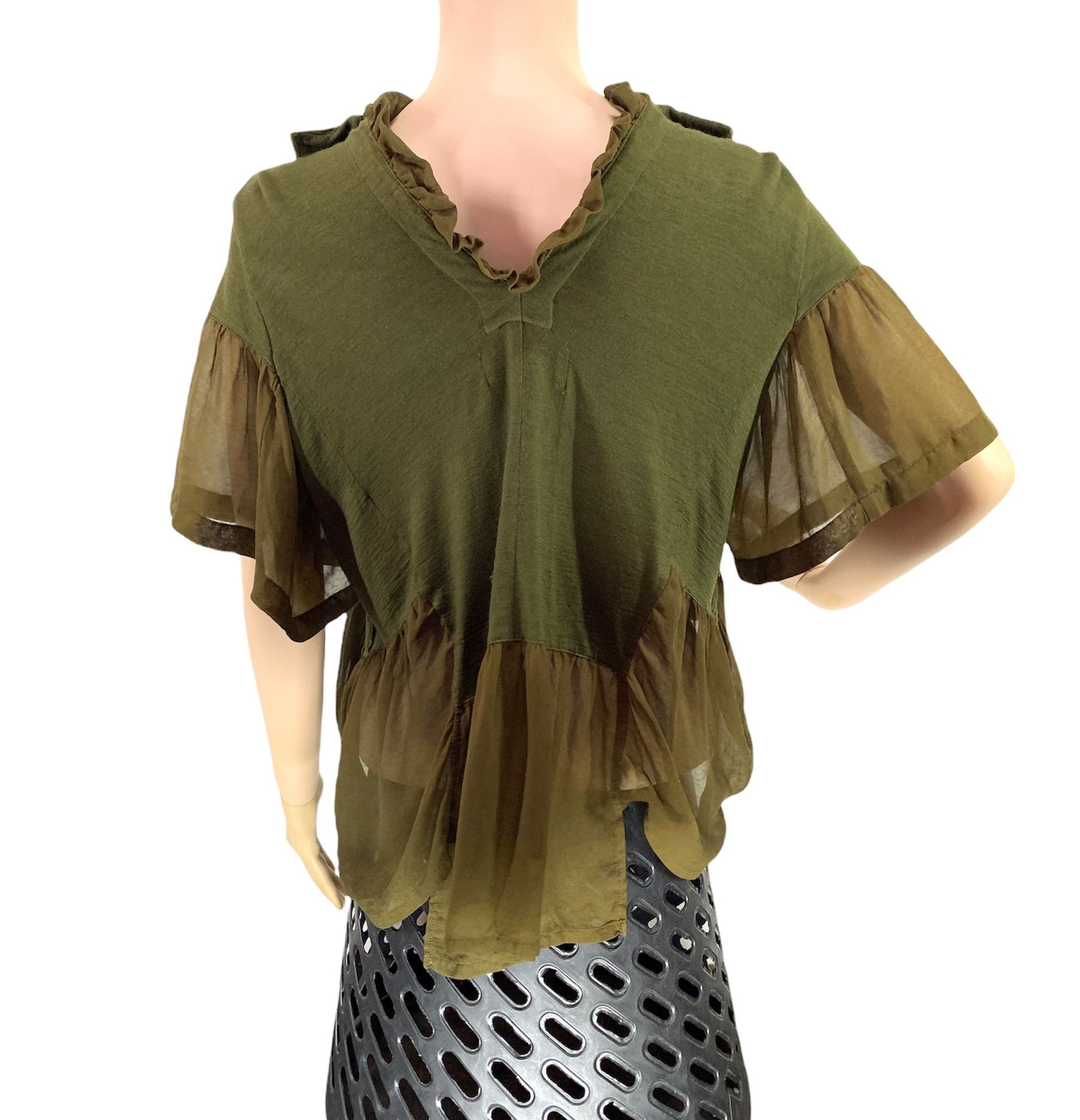 Comme des Garcons Homme Plus × Rei Kawakubo Rare SS08 Tricot CDG ruffle embellished open top blouse Size M / US 6-8 / IT 42-44 - 4 Thumbnail