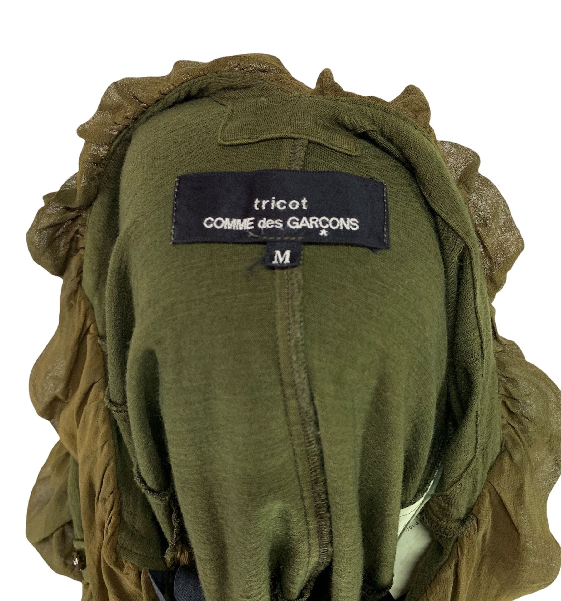 Comme des Garcons Homme Plus × Rei Kawakubo Rare SS08 Tricot CDG ruffle embellished open top blouse Size M / US 6-8 / IT 42-44 - 9 Thumbnail
