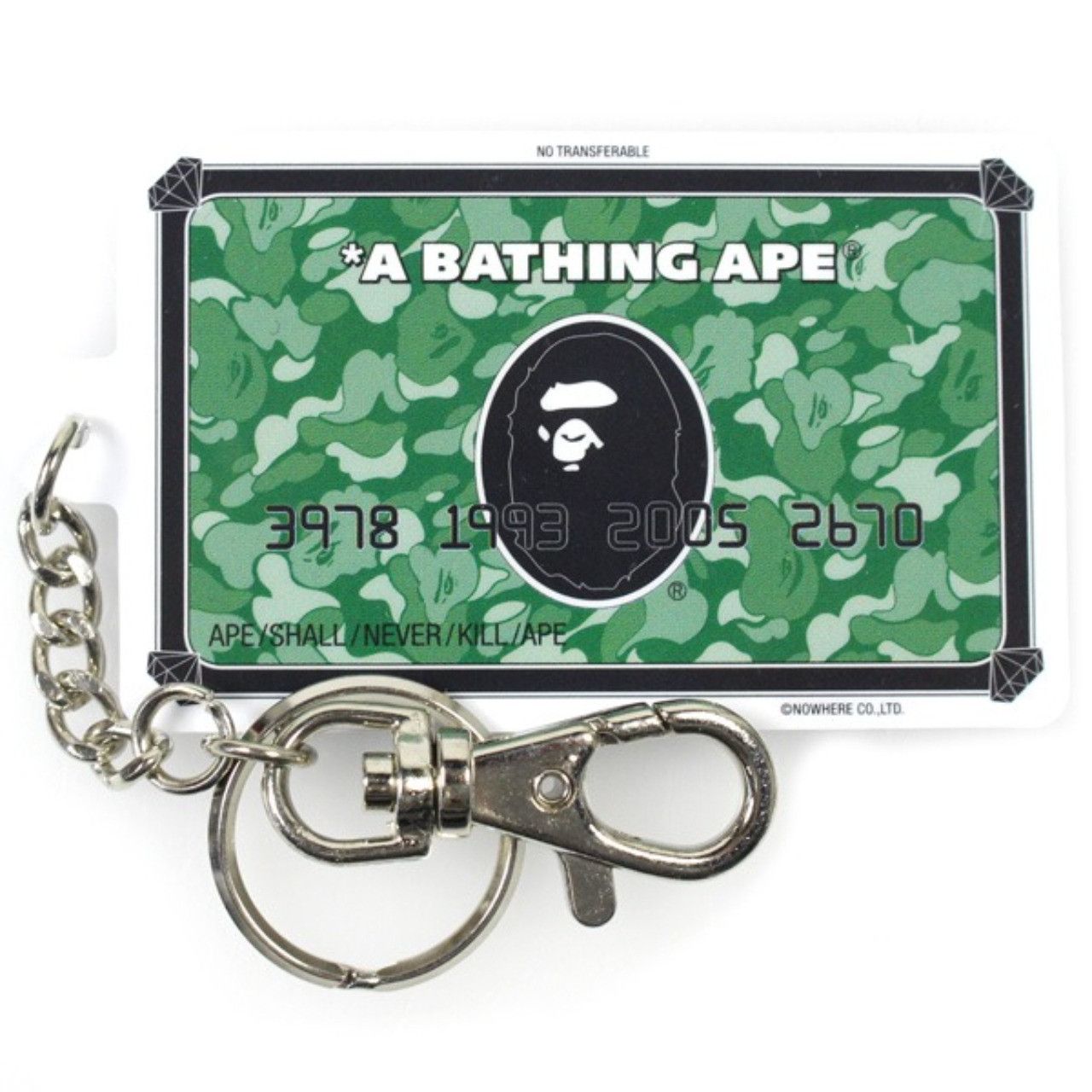 Pre-owned Bape Key Chain Credit Card Green Amex American Express