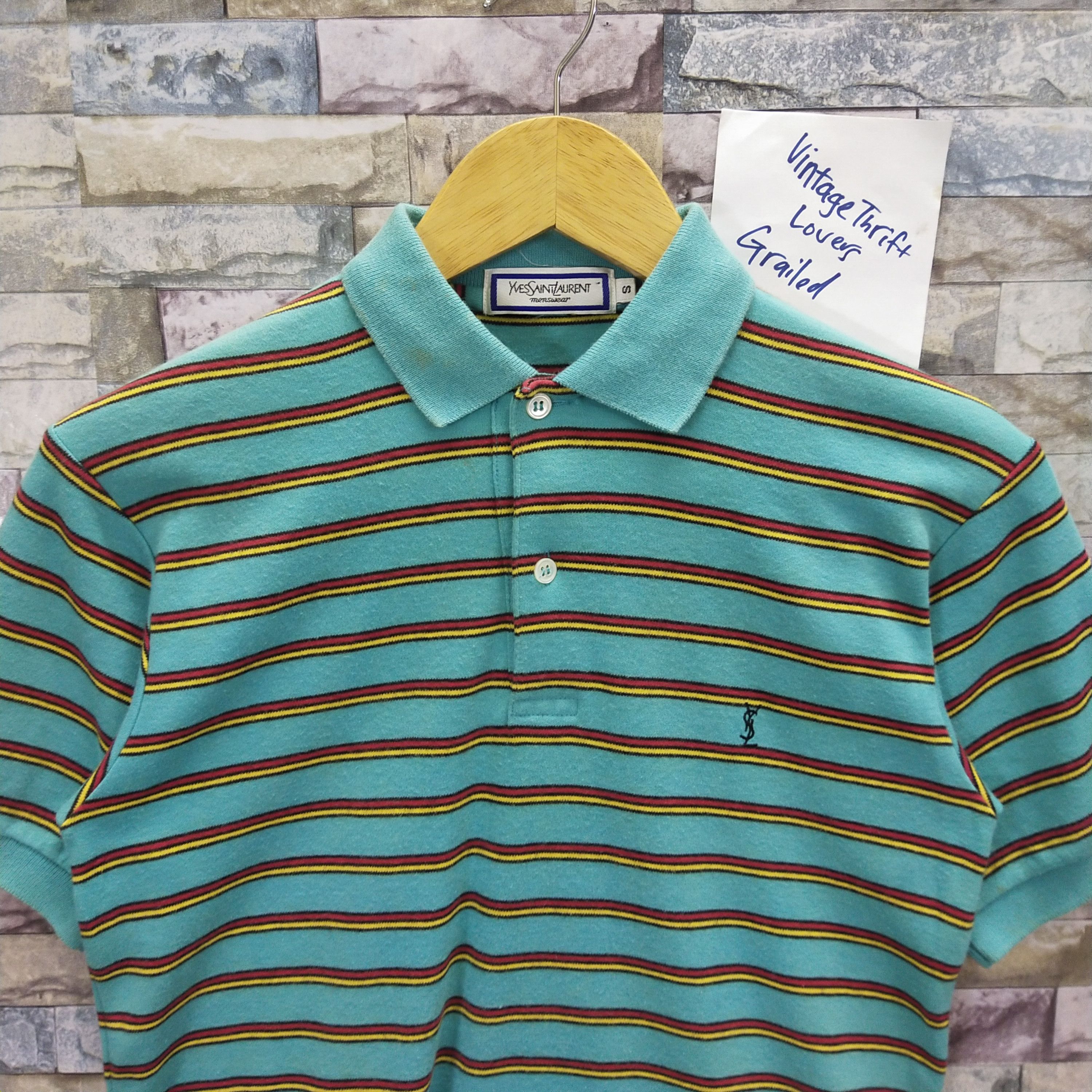 Yves Saint Laurent Vintage Yves Saint Laurent Stripe Polo Shirt Size US S / EU 44-46 / 1 - 3 Thumbnail