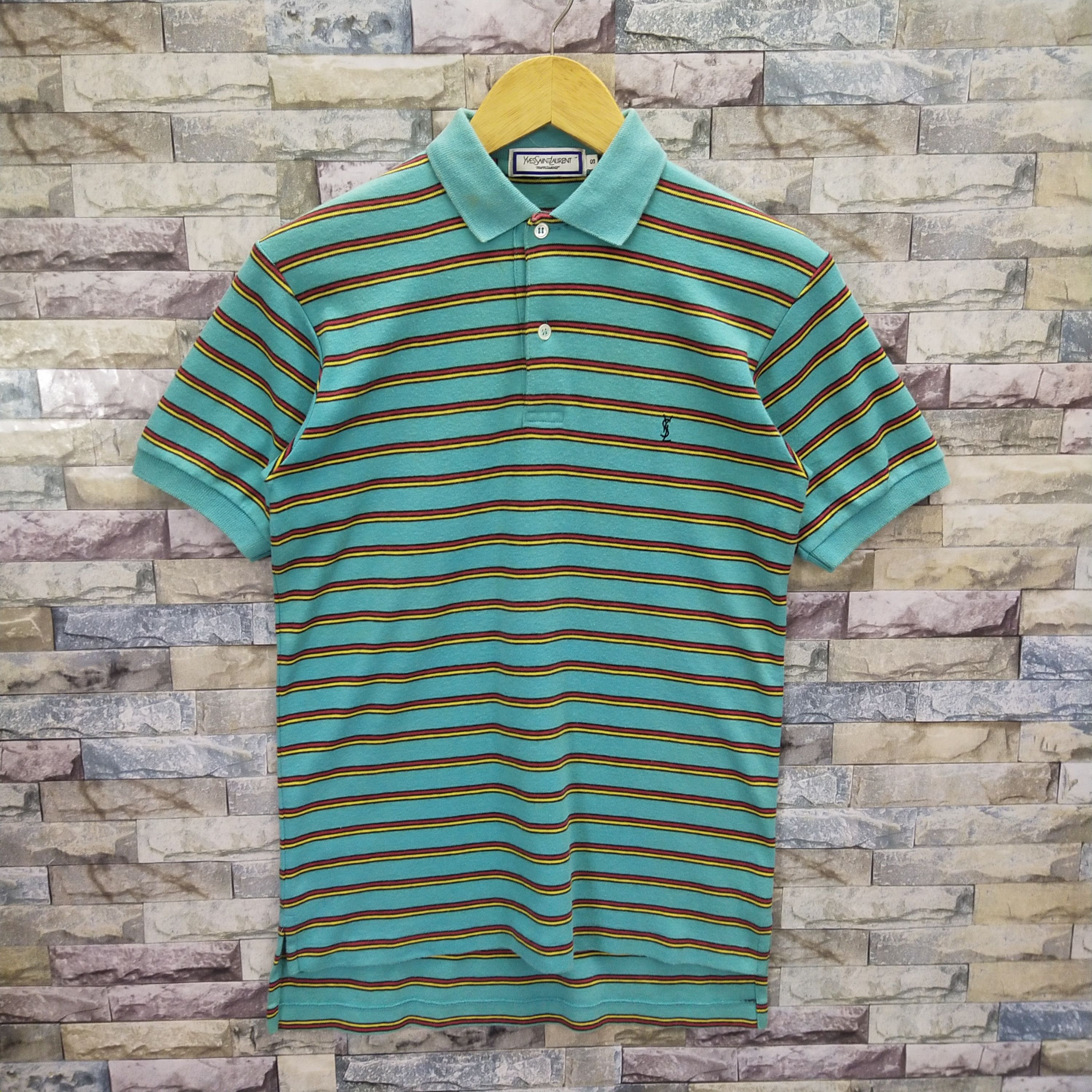 Yves Saint Laurent Vintage Yves Saint Laurent Stripe Polo Shirt Size US S / EU 44-46 / 1 - 1 Thumbnail