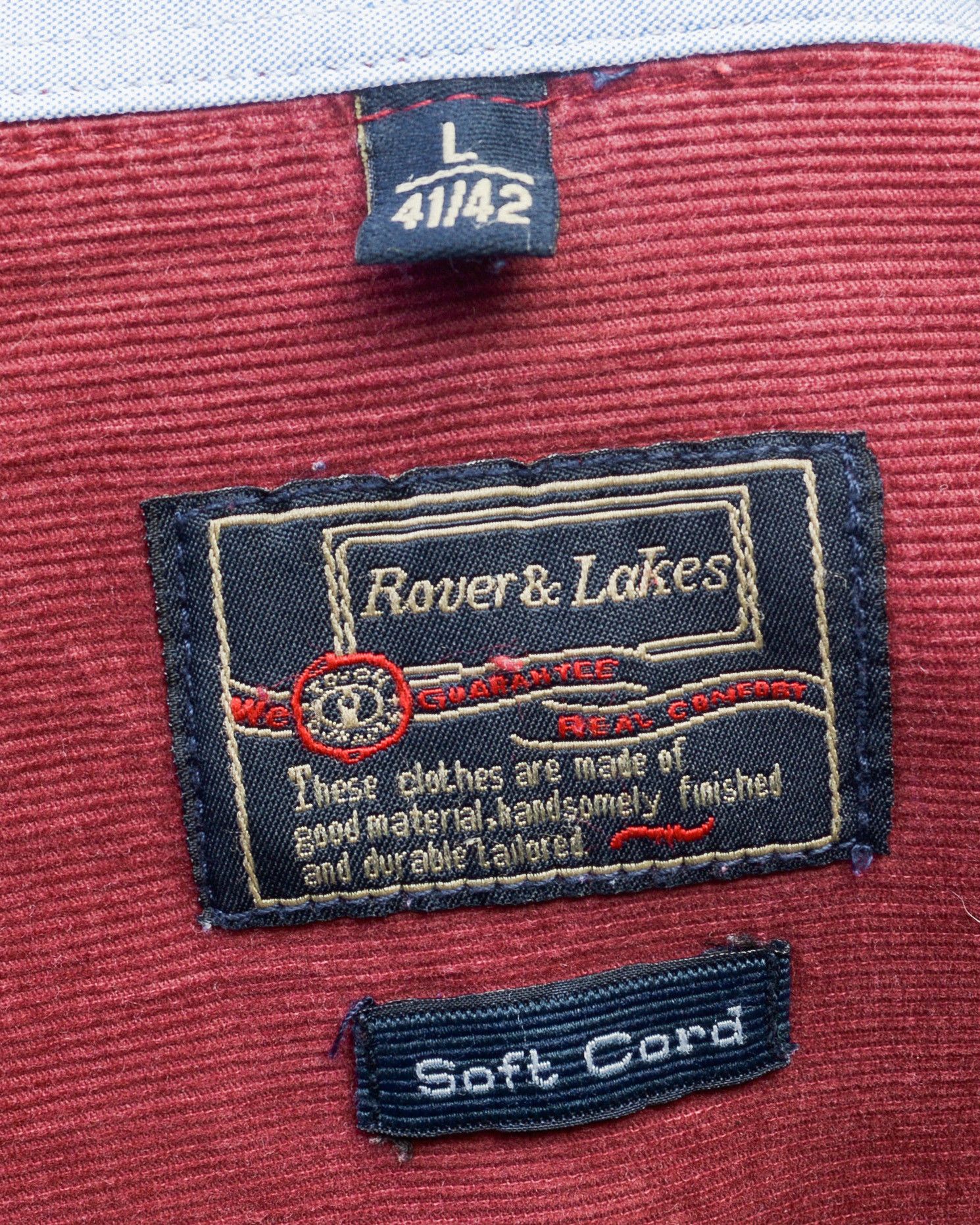 Vintage ROVER & LAKES Soft Cord Shirt Corduroy Long Sleeved Retro Size US L / EU 52-54 / 3 - 5 Thumbnail