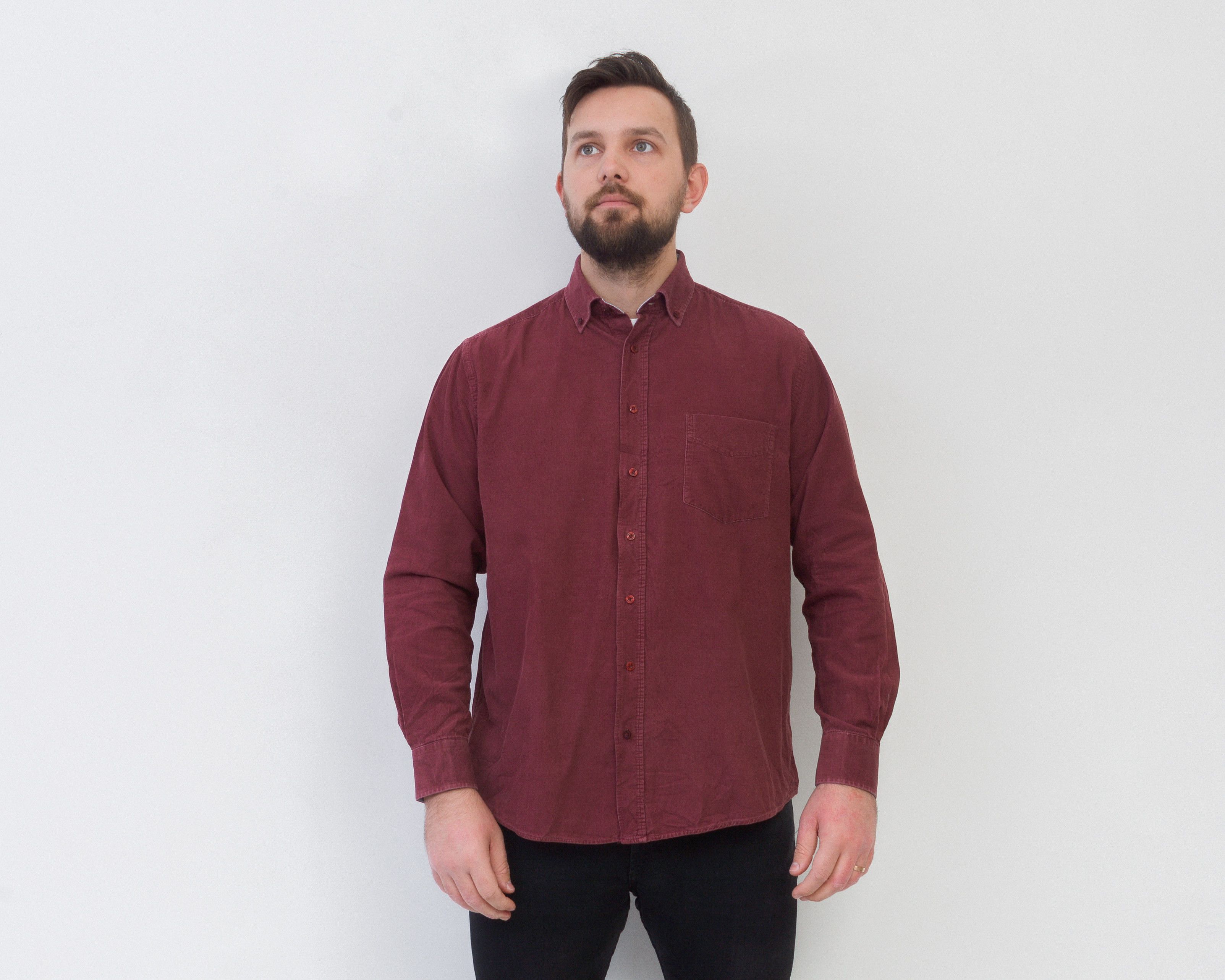 Vintage ROVER & LAKES Soft Cord Shirt Corduroy Long Sleeved Retro Size US L / EU 52-54 / 3 - 2 Thumbnail