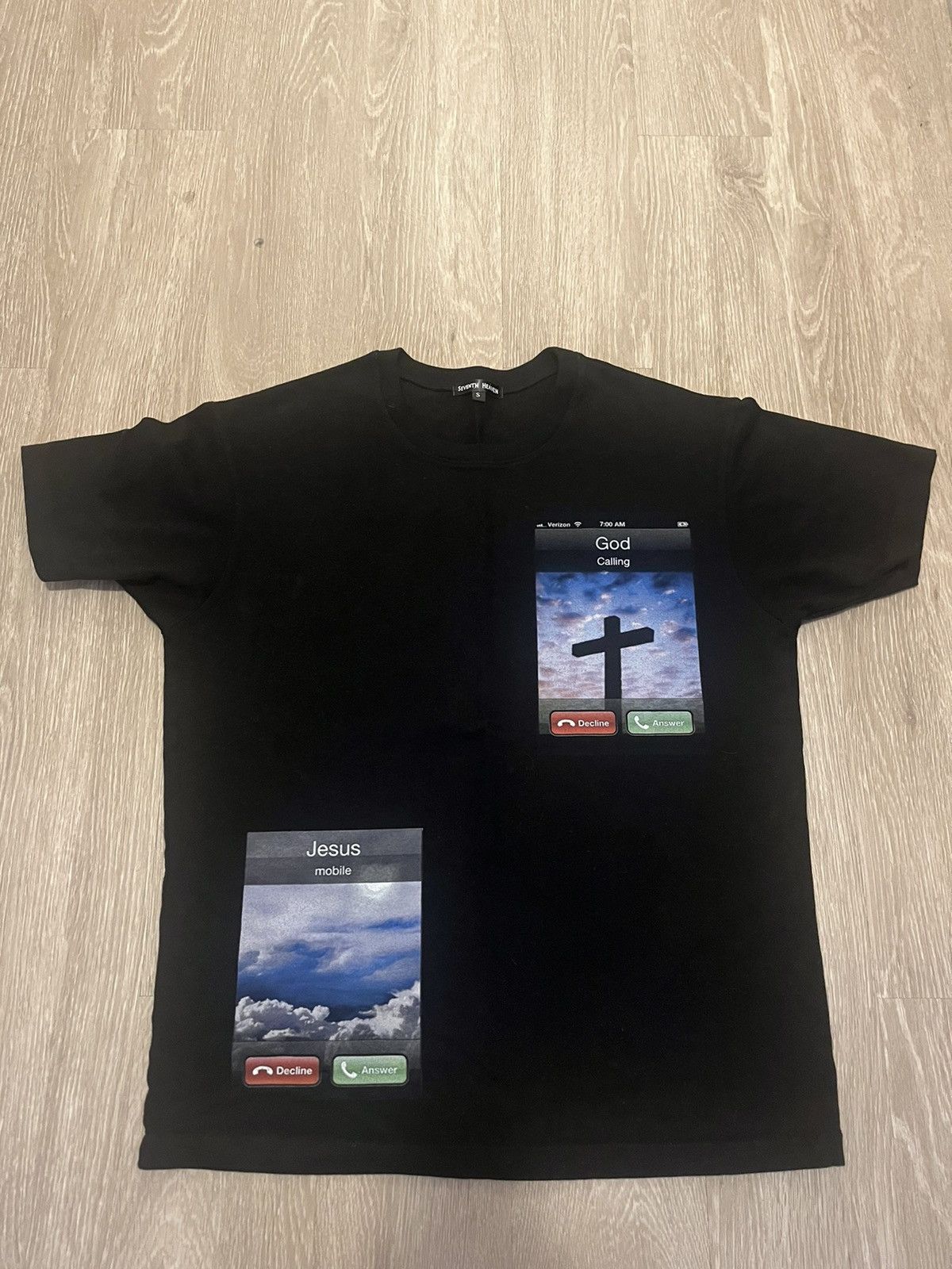 Seventh Heaven Black Jesus Calling Tee