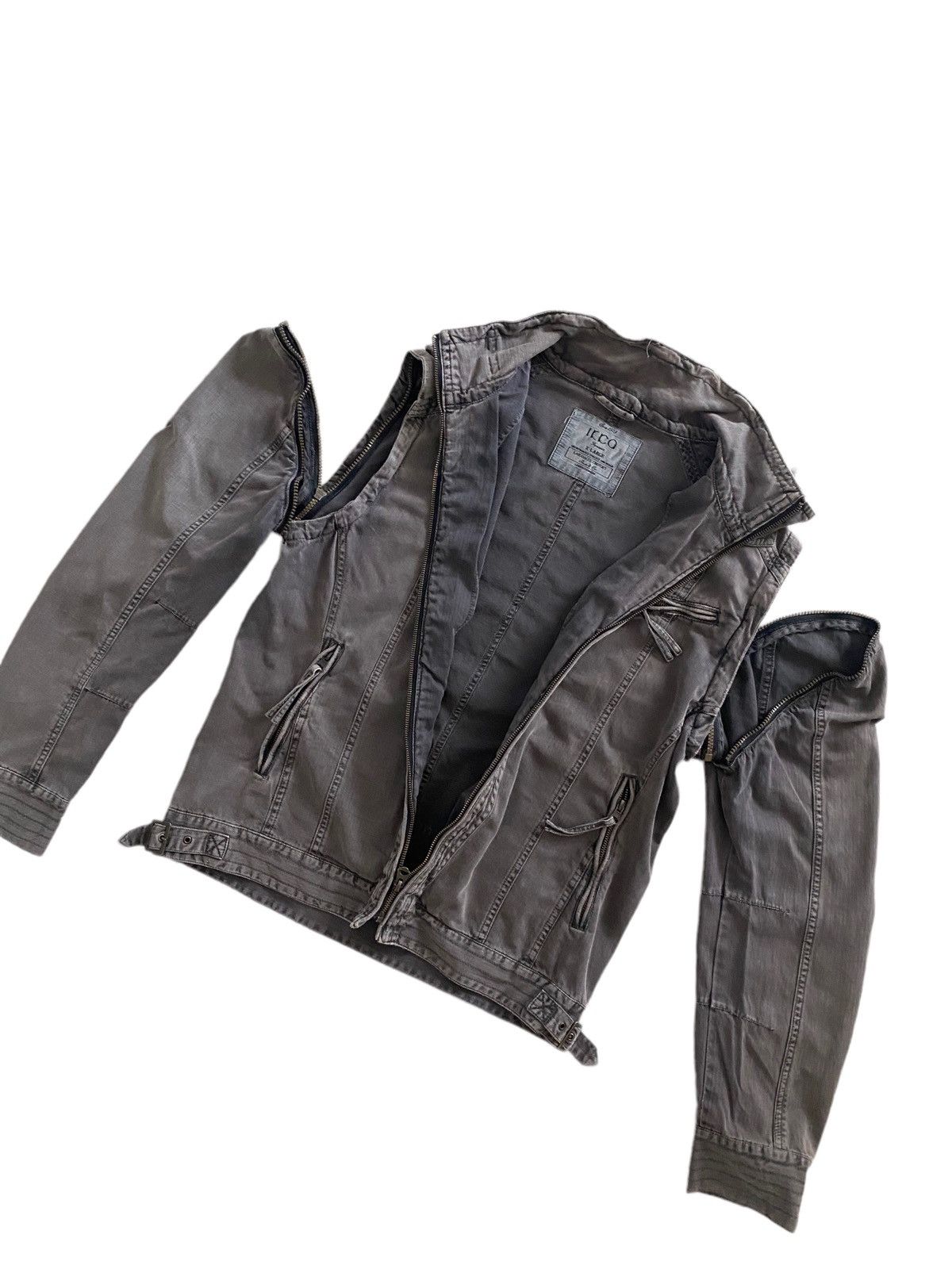 image of Malcolm x X Seditionaries Ikka Tactical Biker Jacket Nice Designer in Fade To Grey (Size Large)
