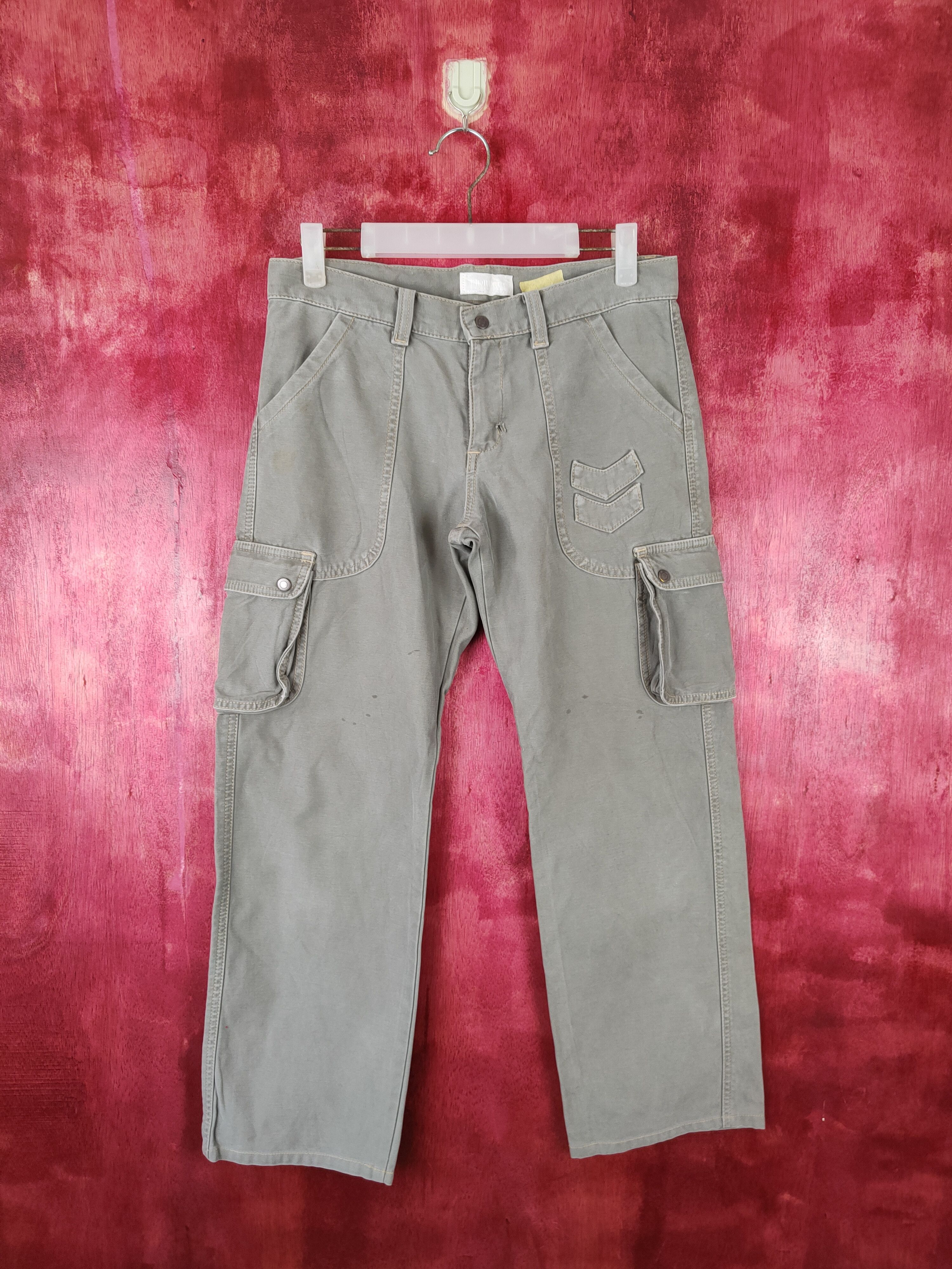 image of Fiorucci Gray Multi Pocket Tactical Cargo Pants S509 in Grey, Men's (Size 30)