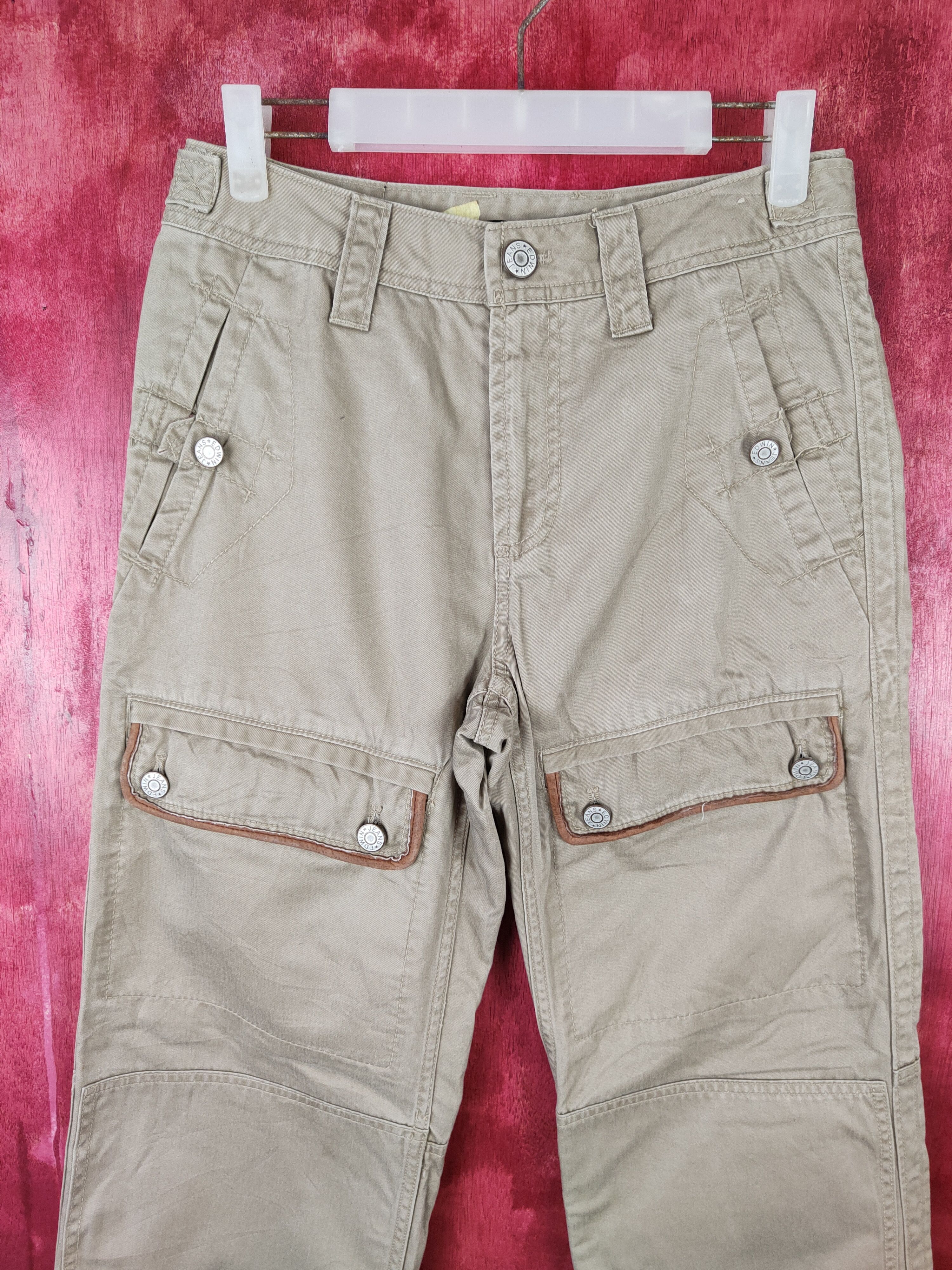 Japanese Brand Edwin® Brown Multi Pocket Tactical Cargo Pants #S508 Size US 28 / EU 44 - 2 Thumbnail