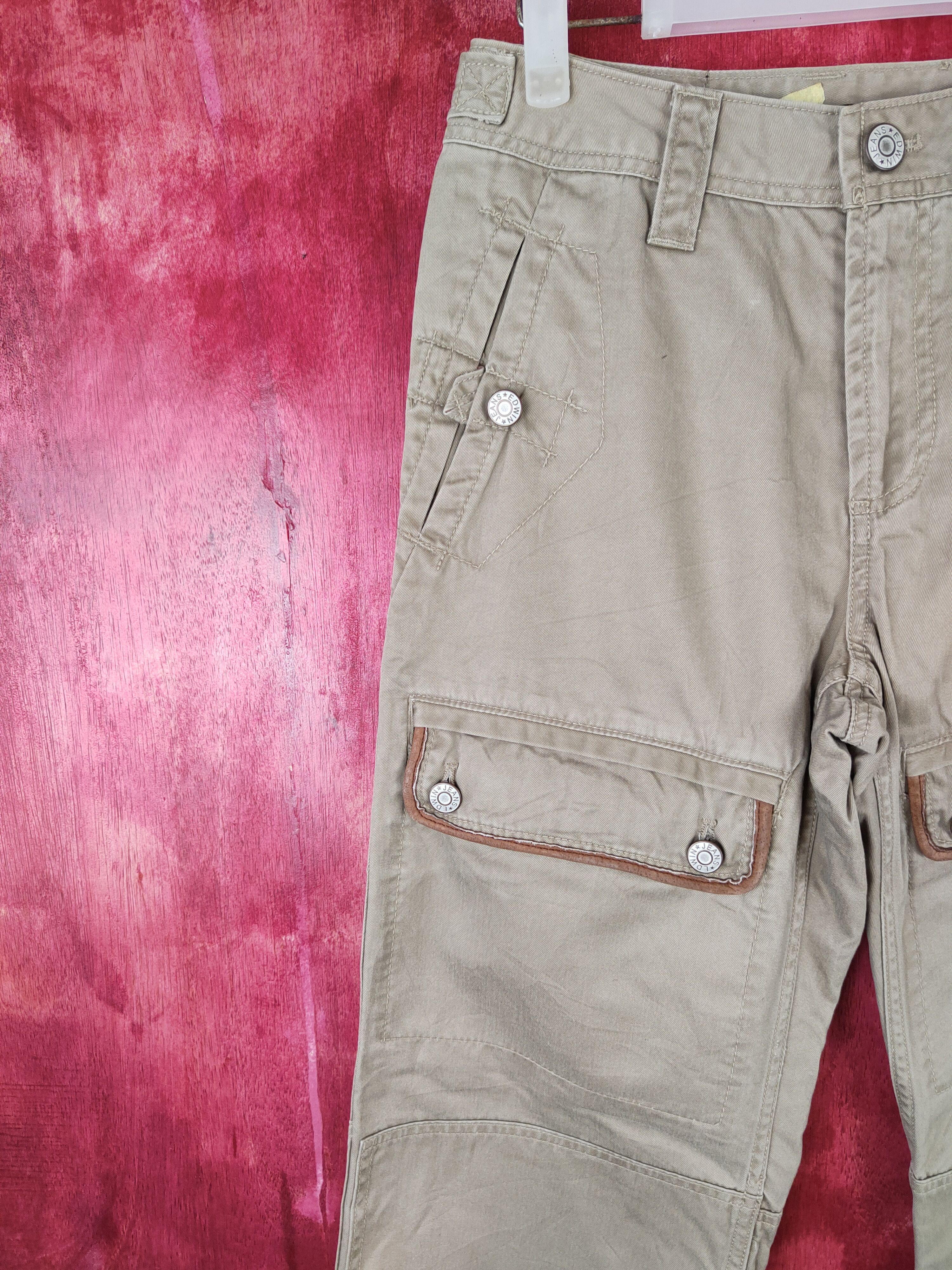 Japanese Brand Edwin® Brown Multi Pocket Tactical Cargo Pants #S508 Size US 28 / EU 44 - 3 Thumbnail