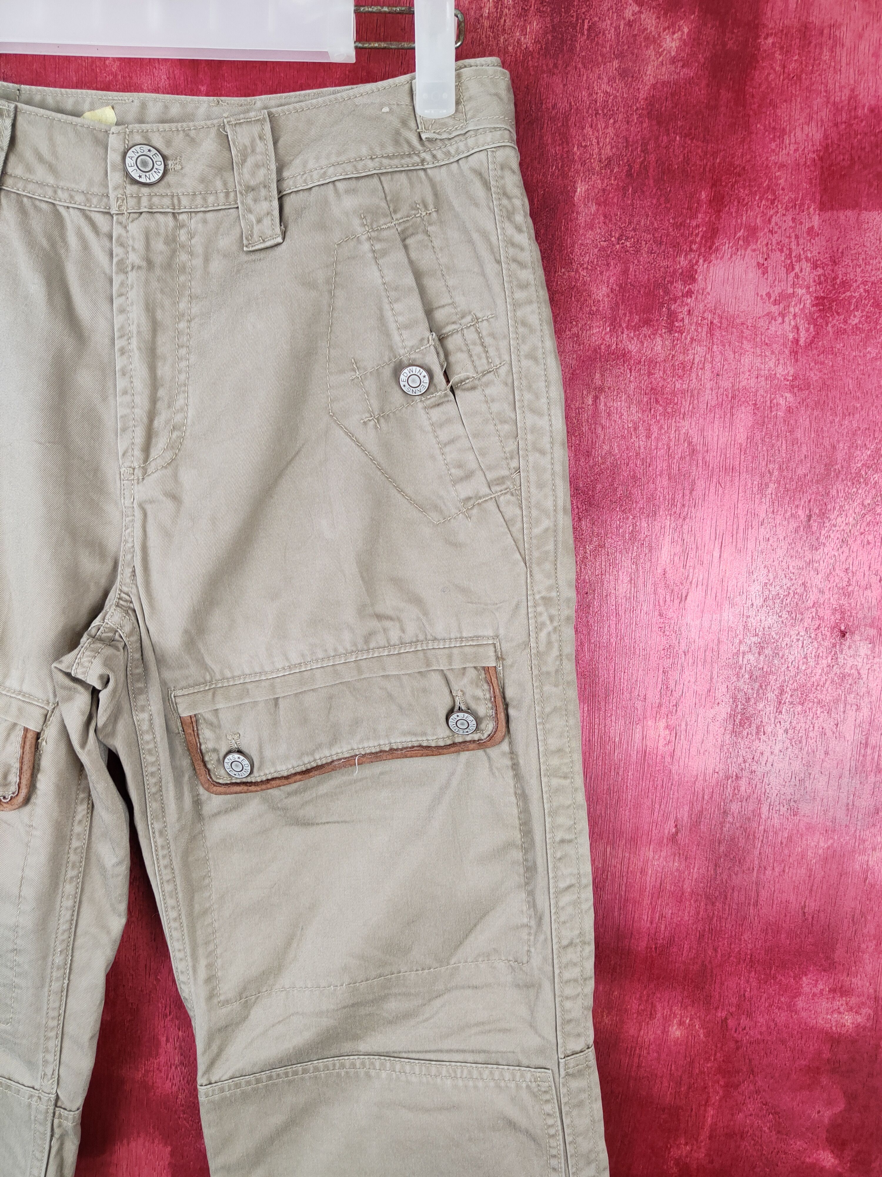 Japanese Brand Edwin® Brown Multi Pocket Tactical Cargo Pants #S508 Size US 28 / EU 44 - 5 Thumbnail