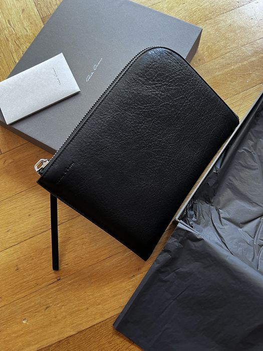 Rick Owens Rick Owens curved shape clutch pochette Grailed