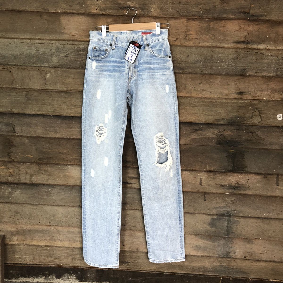 image of Blue Berry Blue Distressed Denim Pants 4982, Women's (Size 26)