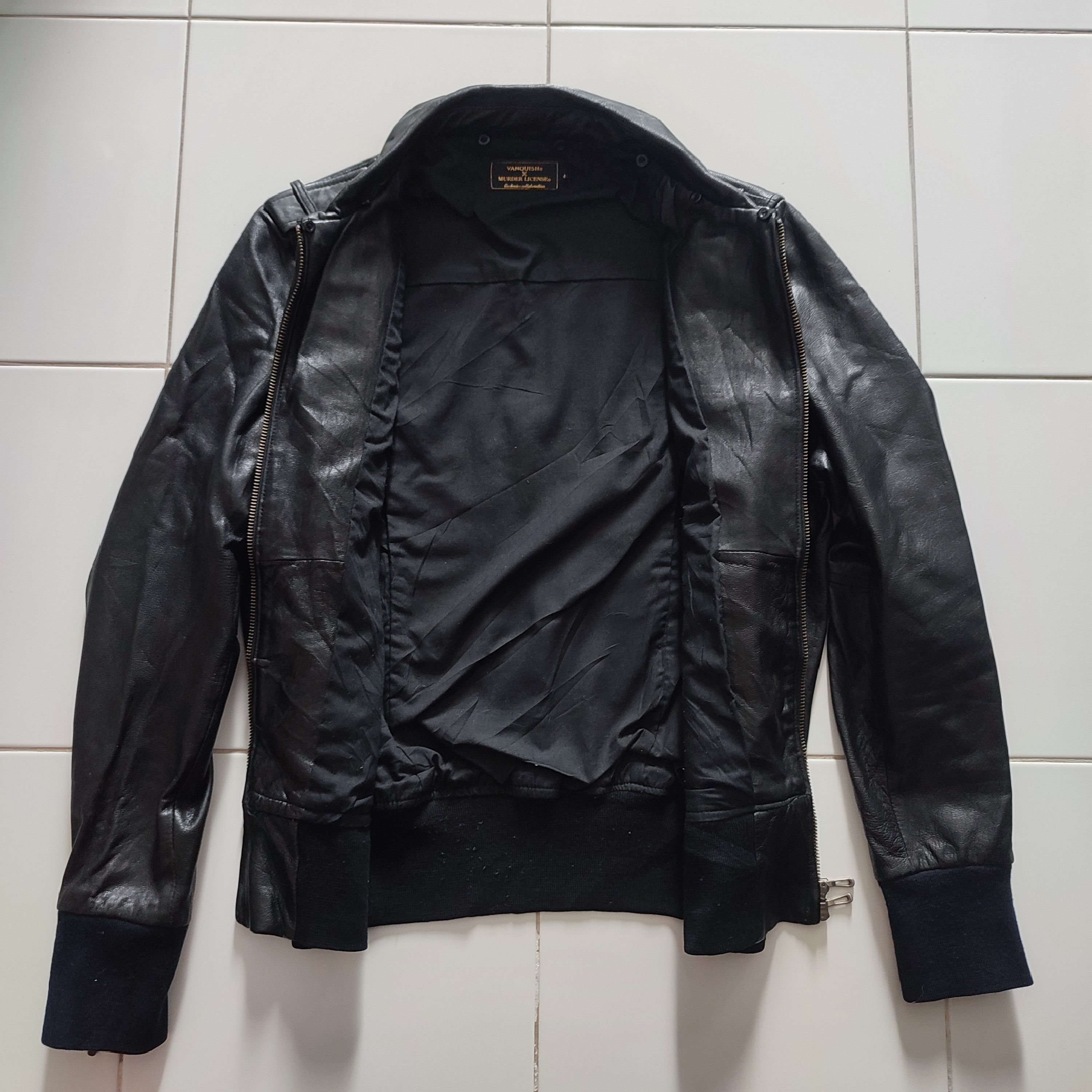Designer × Japanese Brand × Vanquish 🔥STEAL🔥Very Rare Vanquish Murder license Leather Jacket Size US S / EU 44-46 / 1 - 2 Thumbnail