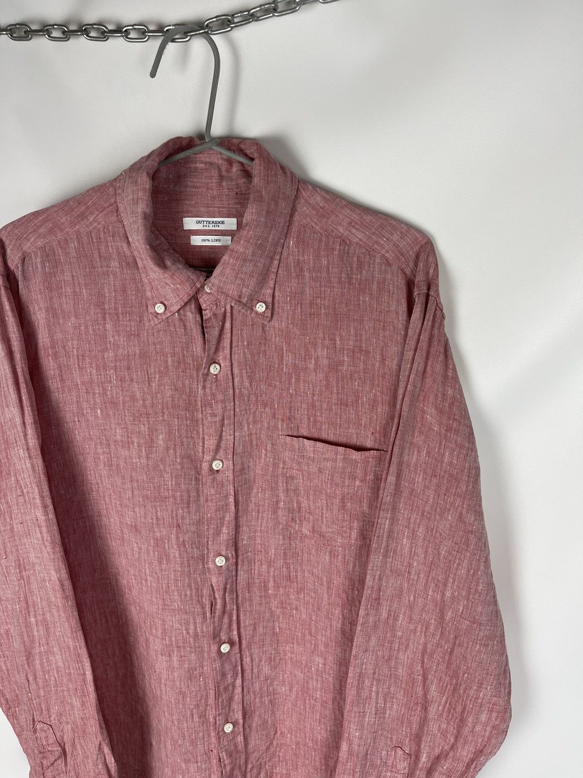 Other Gutteridge Dal 1878 100% Linen red long sleeve shirt Size US L / EU 52-54 / 3 - 3 Thumbnail