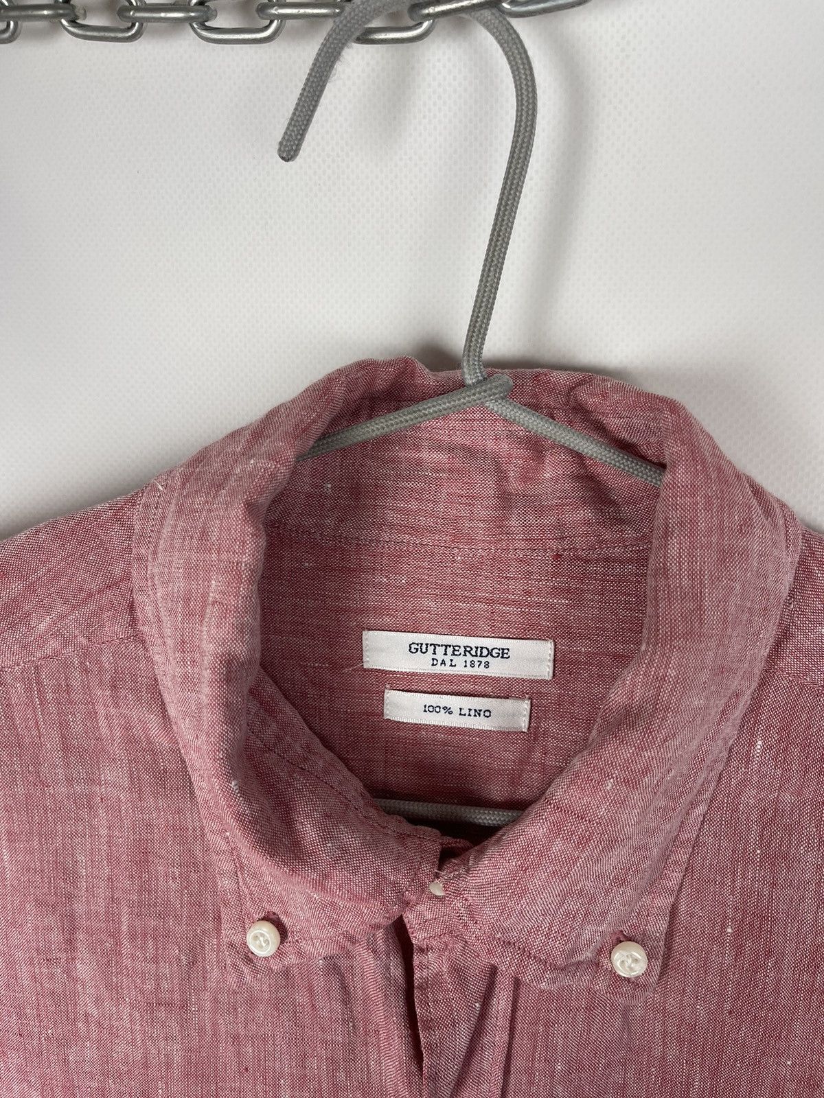 Other Gutteridge Dal 1878 100% Linen red long sleeve shirt Size US L / EU 52-54 / 3 - 4 Thumbnail