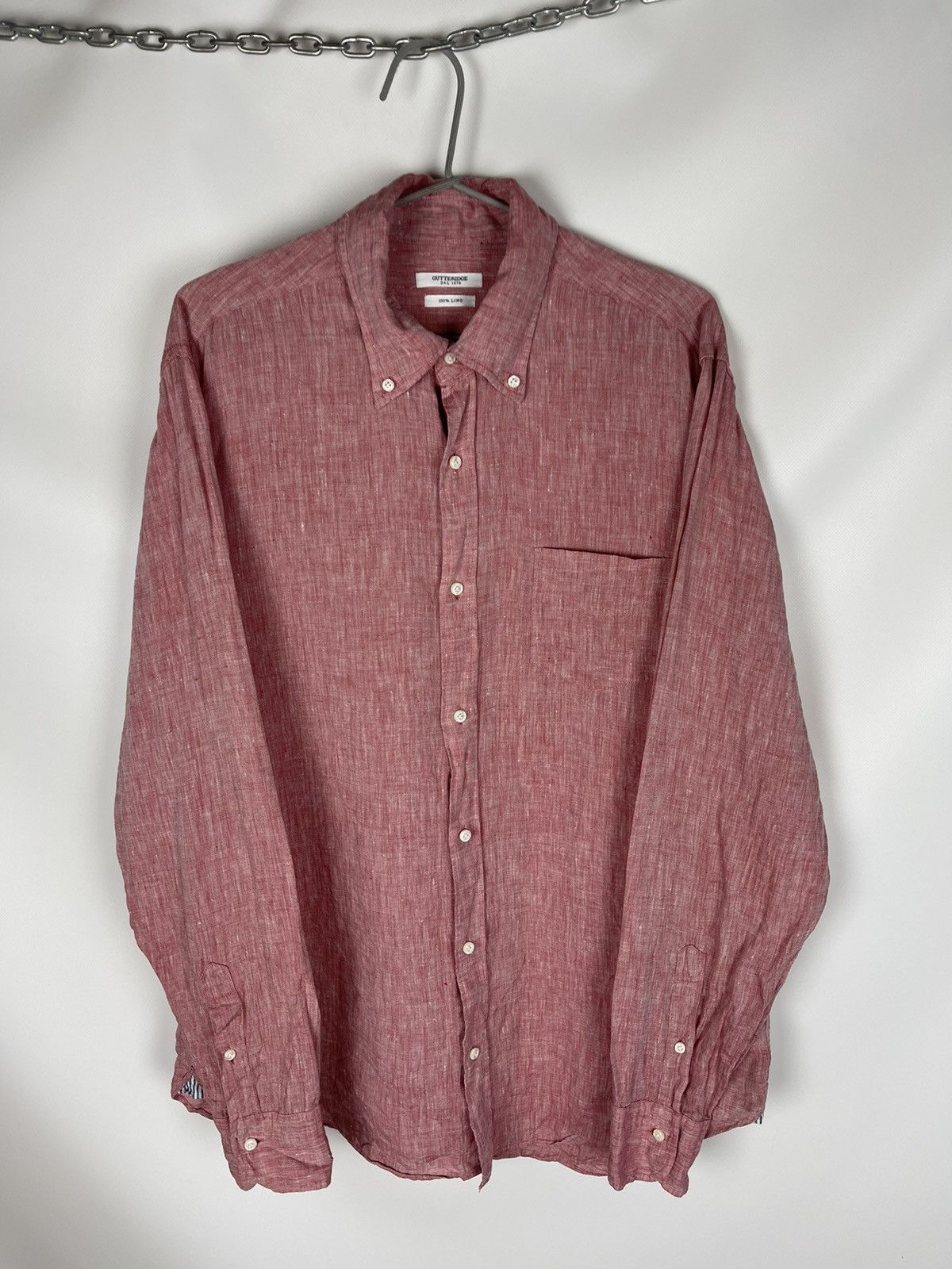 Other Gutteridge Dal 1878 100% Linen red long sleeve shirt Size US L / EU 52-54 / 3 - 1 Thumbnail