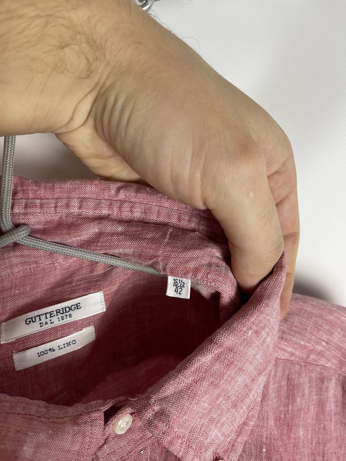 Other Gutteridge Dal 1878 100% Linen red long sleeve shirt Size US L / EU 52-54 / 3 - 7 Thumbnail