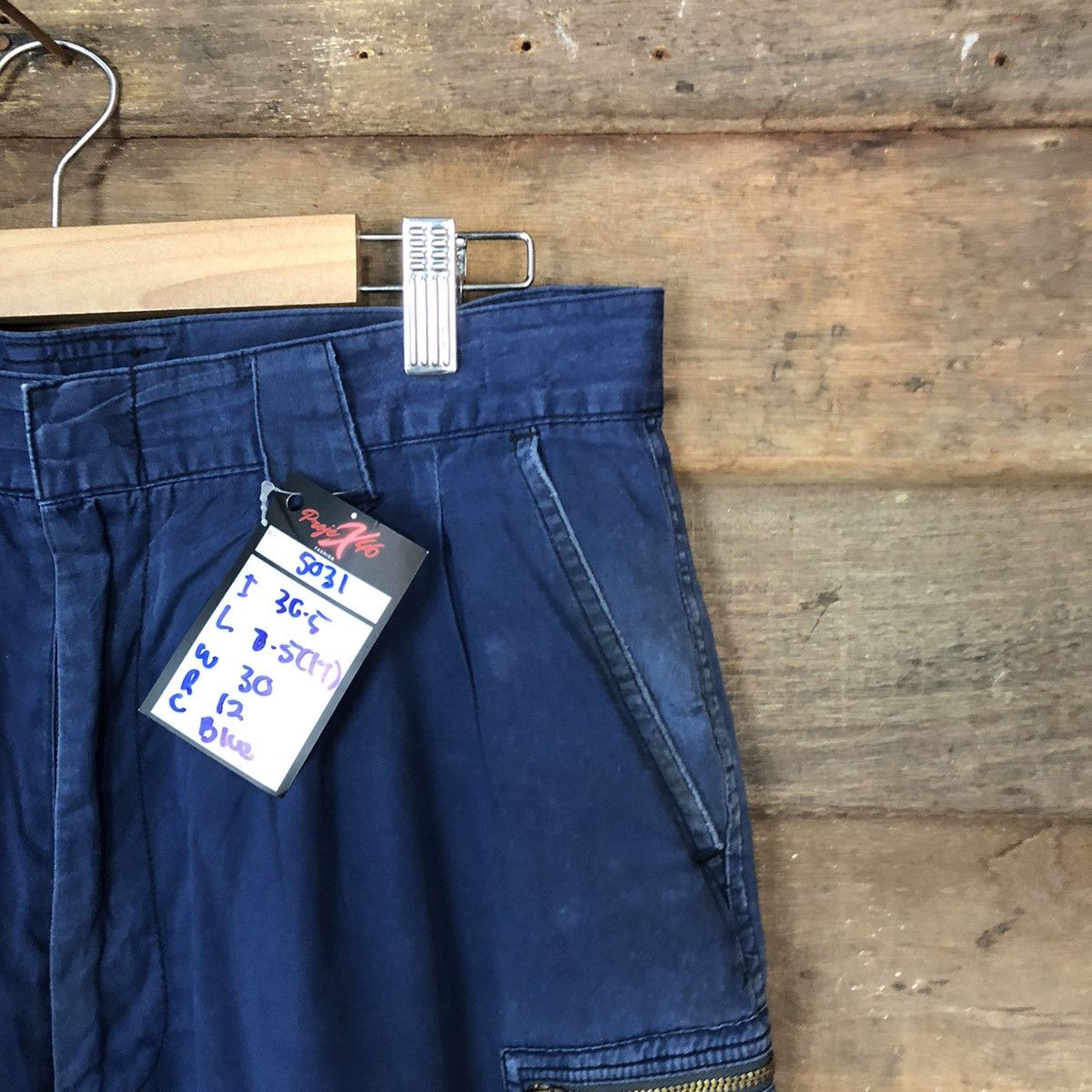 Japanese Brand Field Message Blue multi pocket tactical Cargo Pants #5031 Size US 30 / EU 46 - 4 Thumbnail