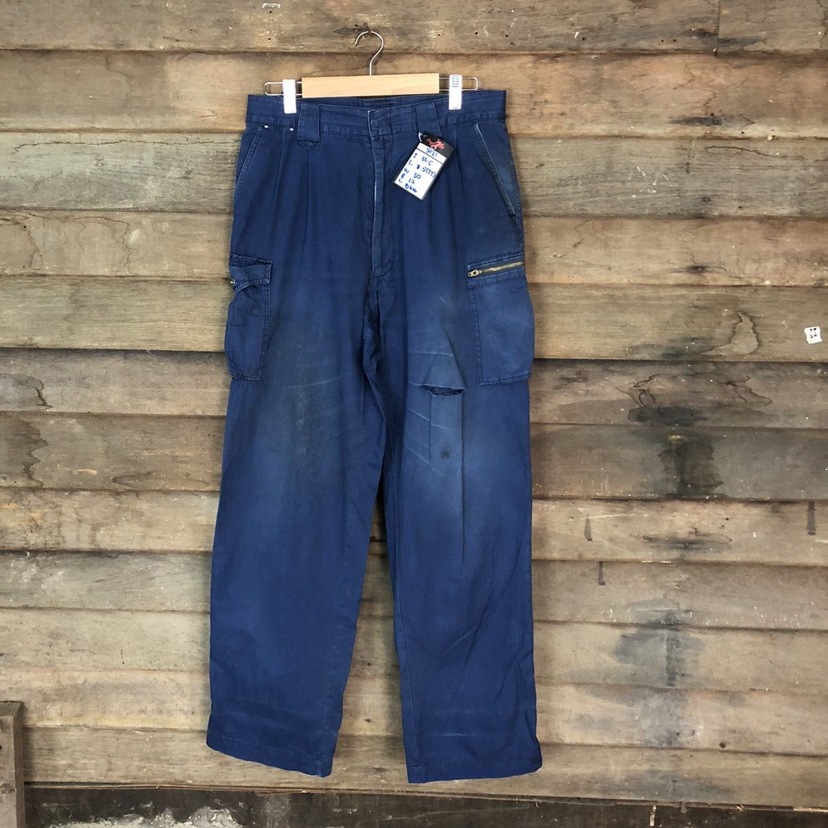 Japanese Brand Field Message Blue multi pocket tactical Cargo Pants #5031 Size US 30 / EU 46 - 1 Thumbnail