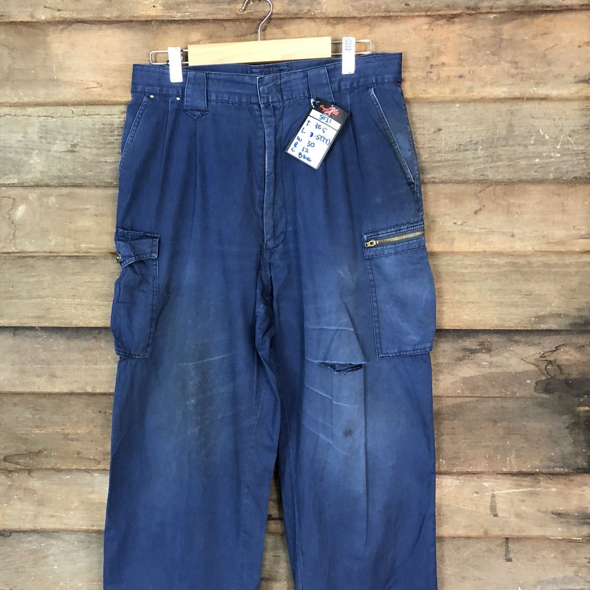 Japanese Brand Field Message Blue multi pocket tactical Cargo Pants #5031 Size US 30 / EU 46 - 2 Thumbnail