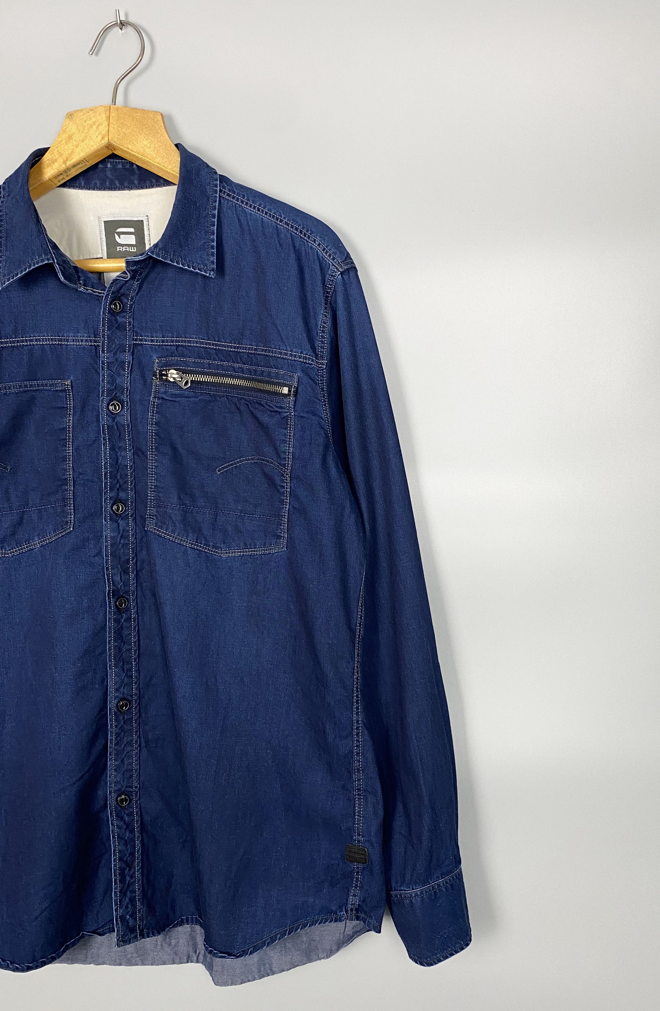 G-Star G-Star Raw Attacc Shirt L/S Denim Overshirt Size US XL / EU 56 / 4 - 3 Thumbnail