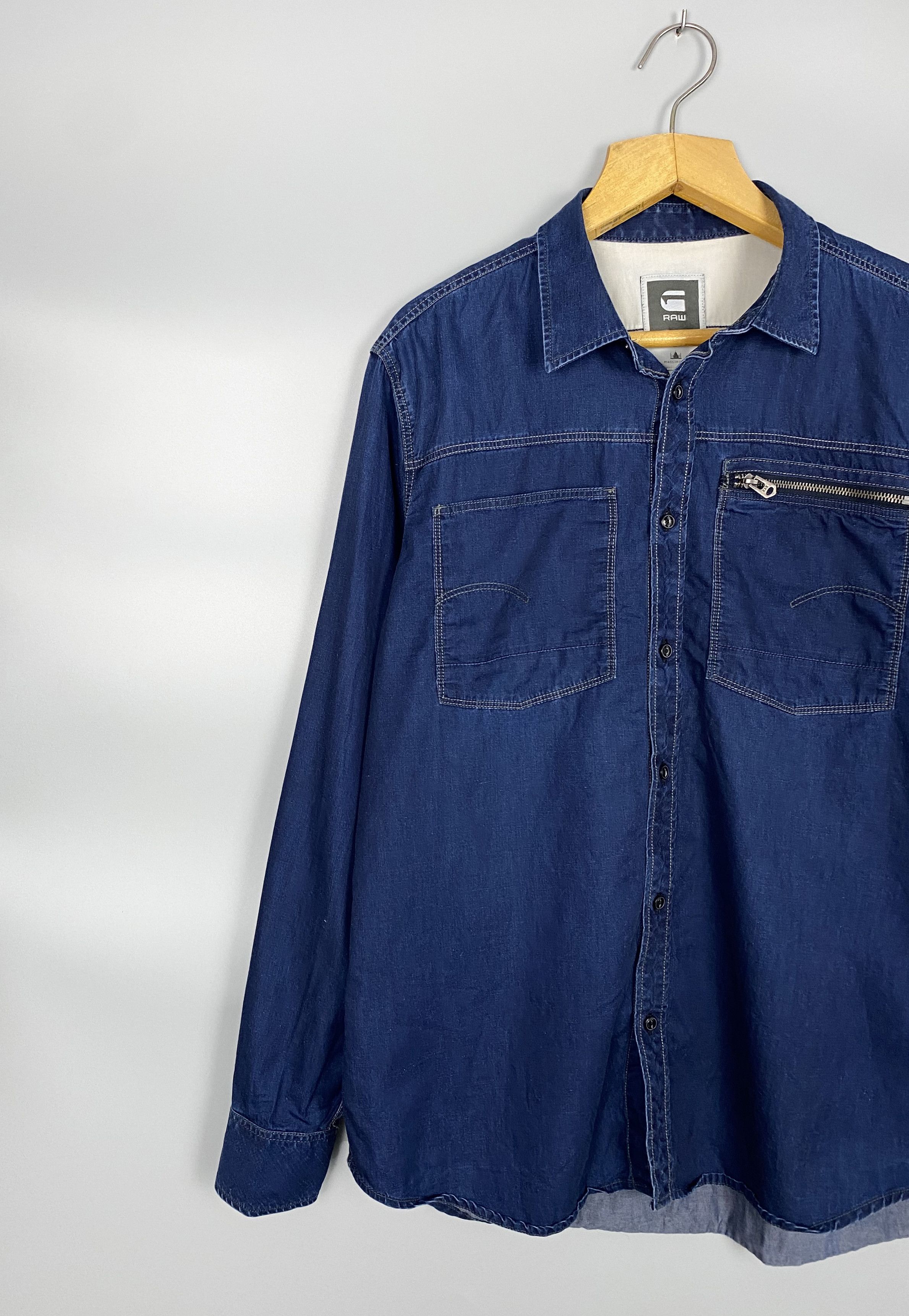 G-Star G-Star Raw Attacc Shirt L/S Denim Overshirt Size US XL / EU 56 / 4 - 2 Thumbnail