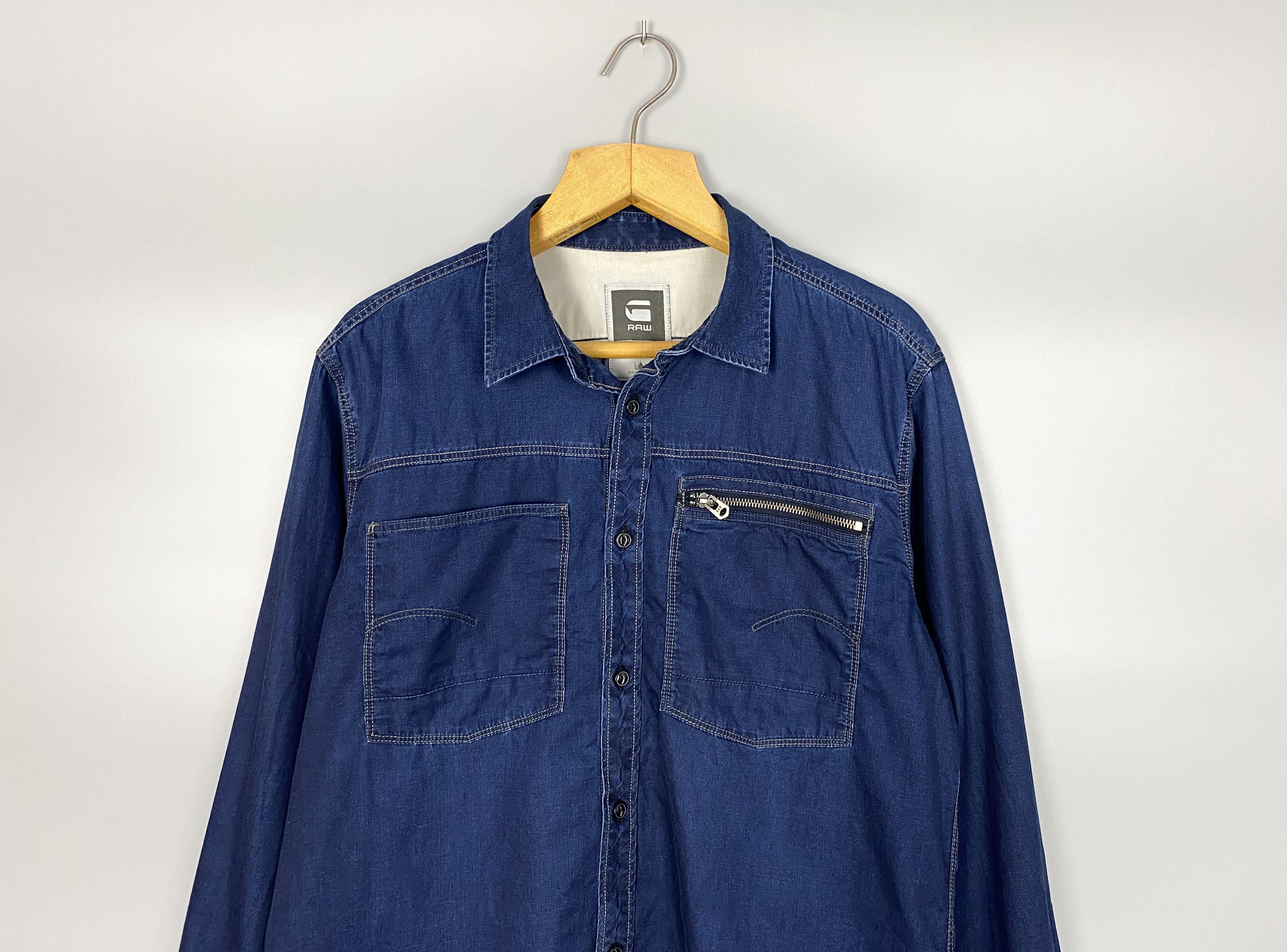 G-Star G-Star Raw Attacc Shirt L/S Denim Overshirt Size US XL / EU 56 / 4 - 4 Thumbnail