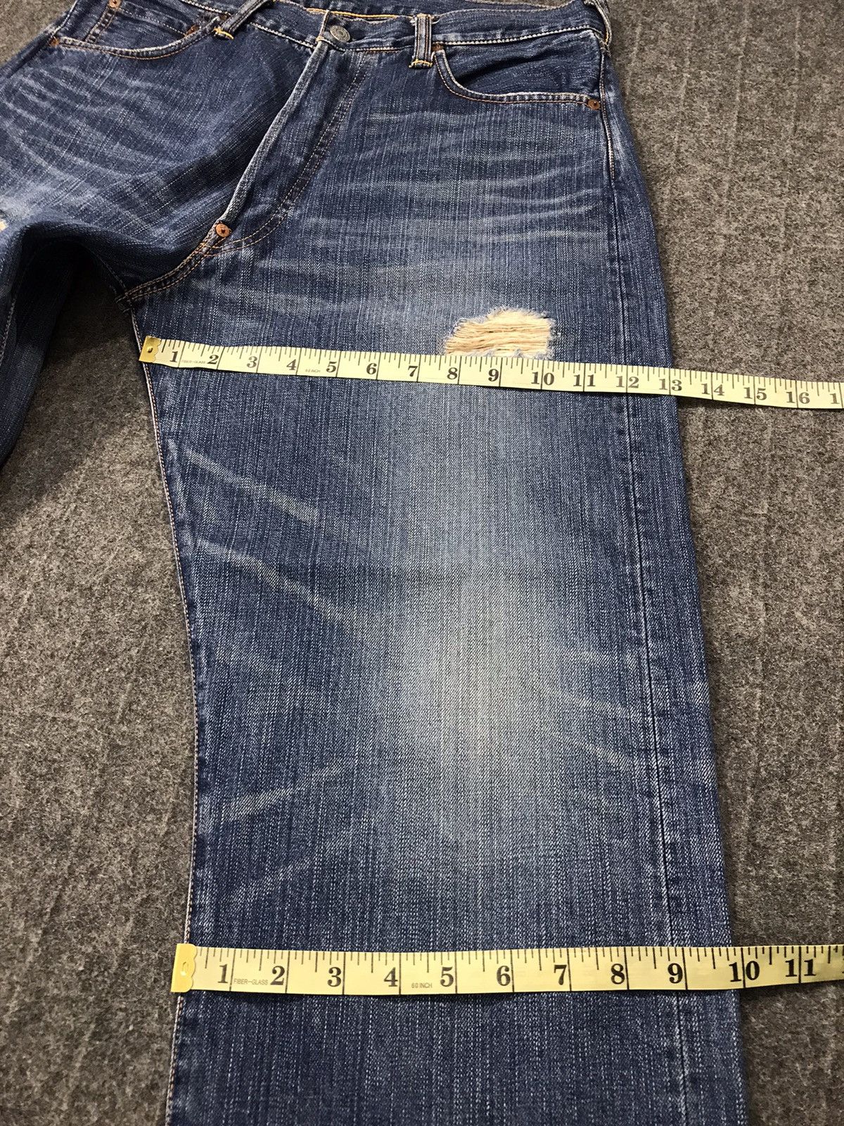 Vintage Evisu No3 Distressed Denim Design