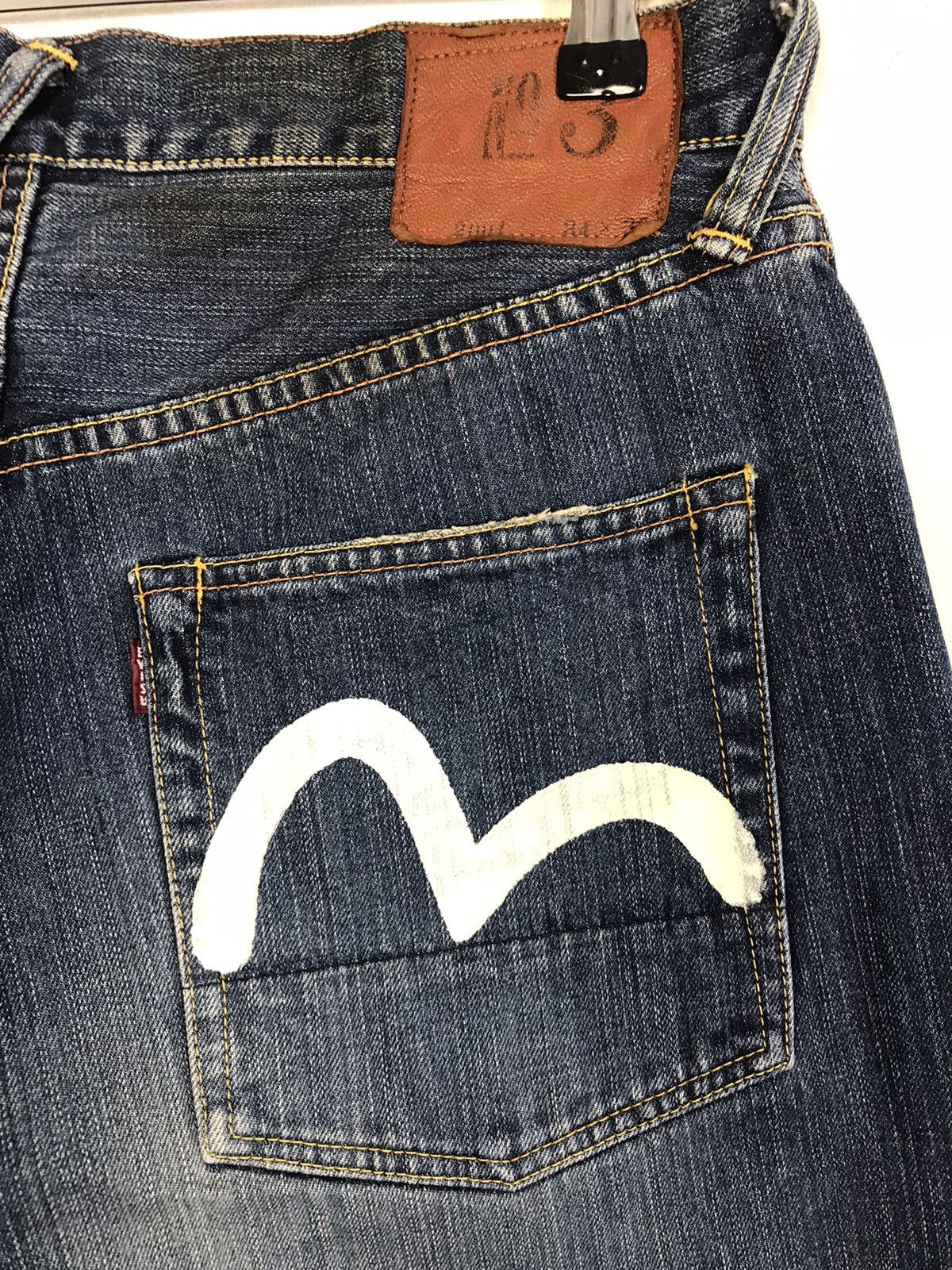 Vintage Evisu No3 Distressed Denim Design