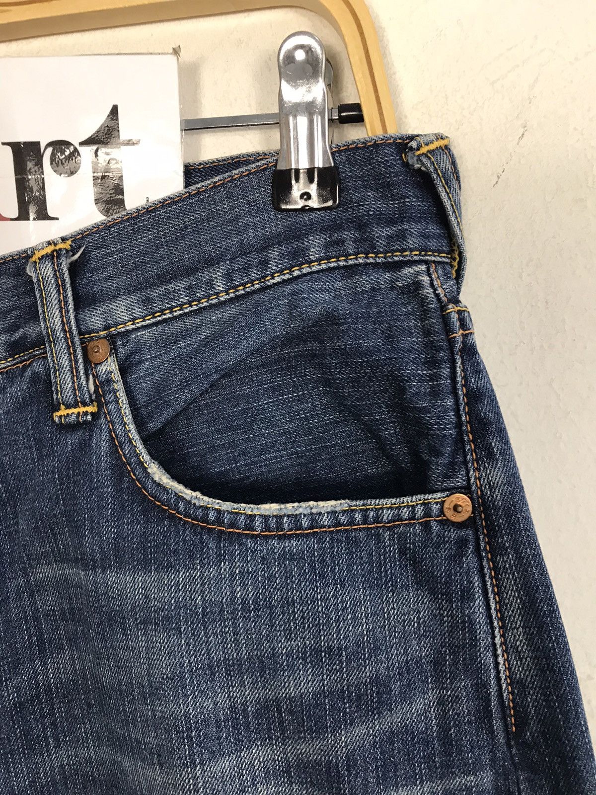 Vintage Evisu No3 Distressed Denim Design