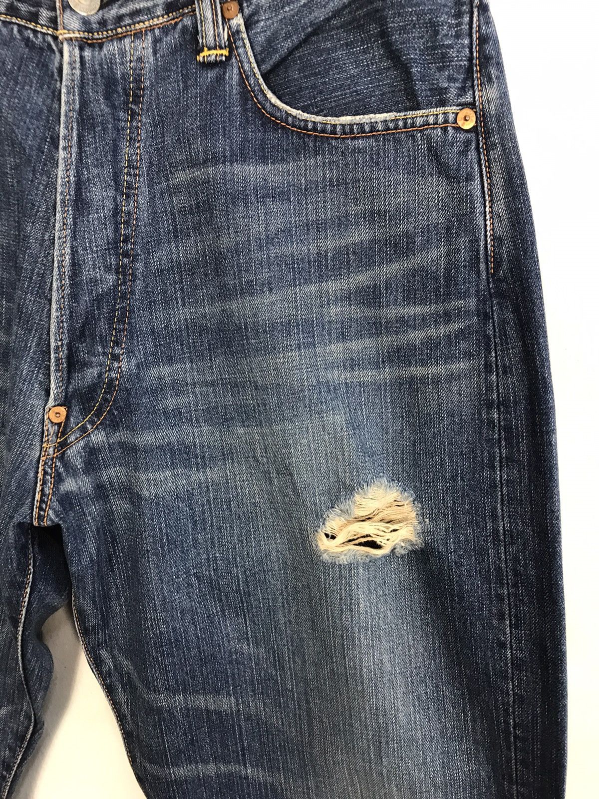Vintage Evisu No3 Distressed Denim Design