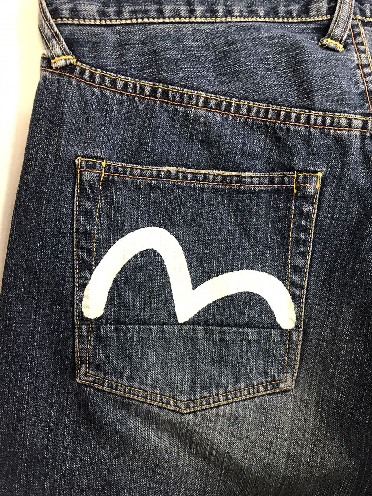Vintage Evisu No3 Distressed Denim Design