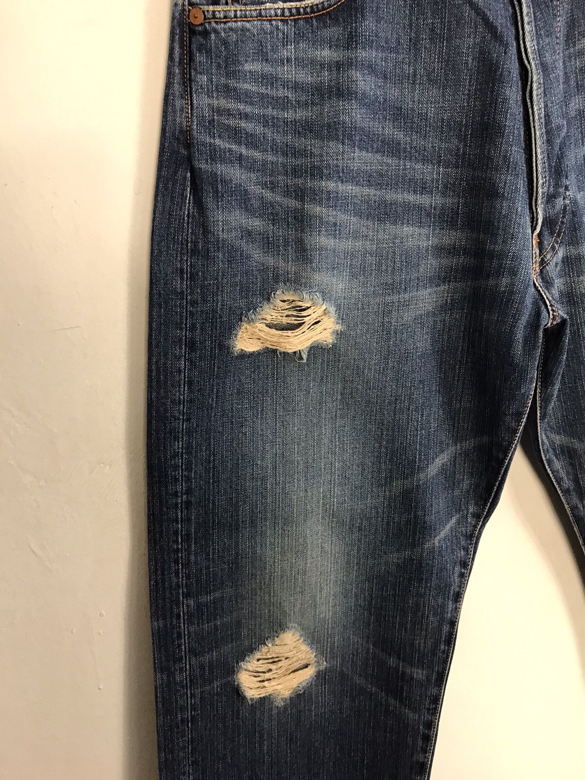 Vintage Evisu No3 Distressed Denim Design