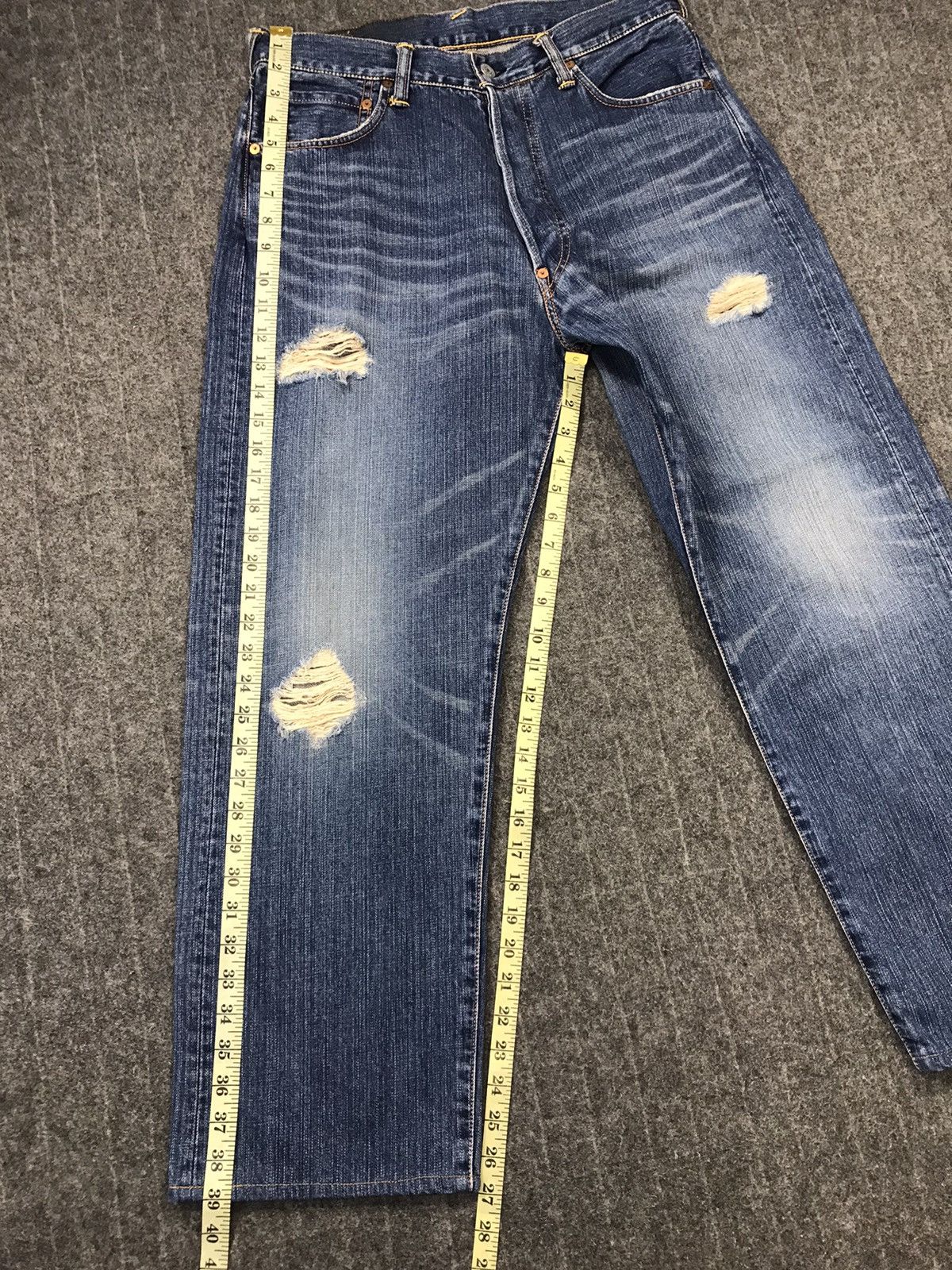 Vintage Evisu No3 Distressed Denim Design