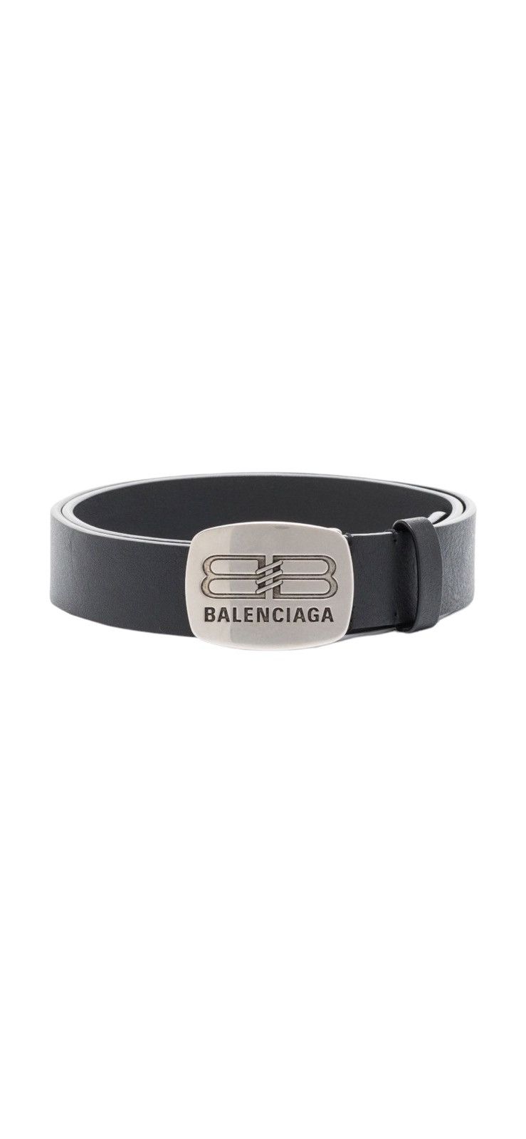 Balenciaga Rounded Logo Leather Belt