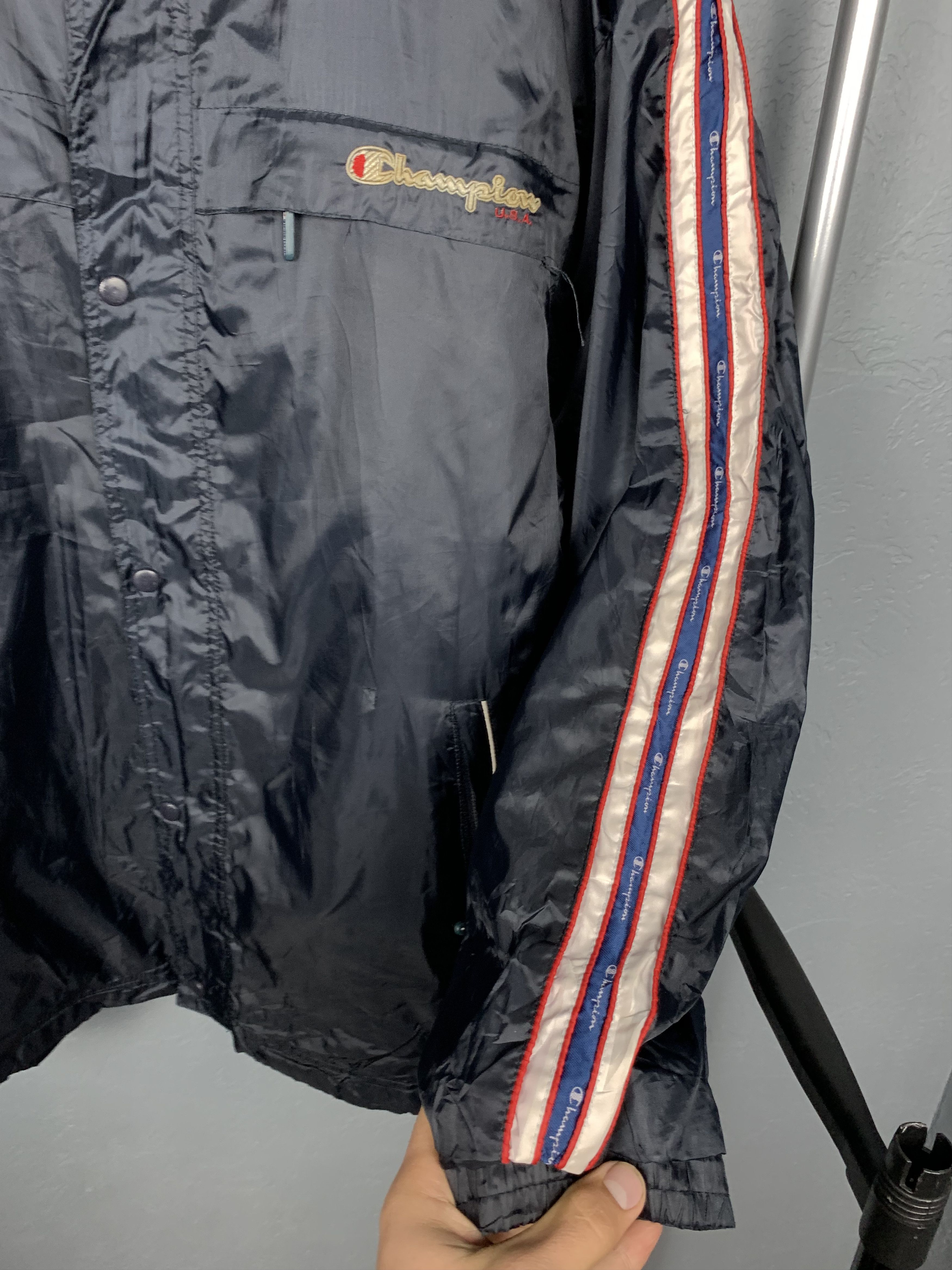 Champion Champion USA Logo Windbreaker Mens Jacket Size US XL / EU 56 / 4 - 3 Thumbnail