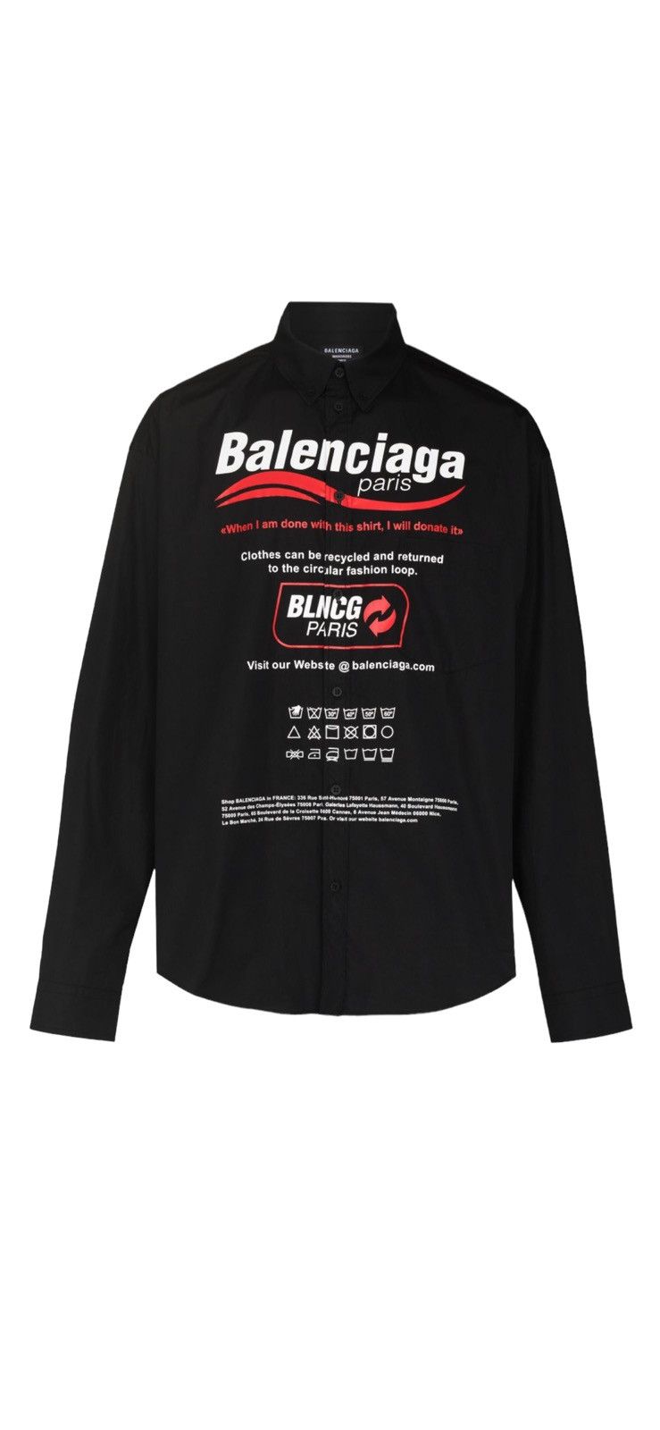 Balenciaga Dry Cleaning Print Logo Shirt