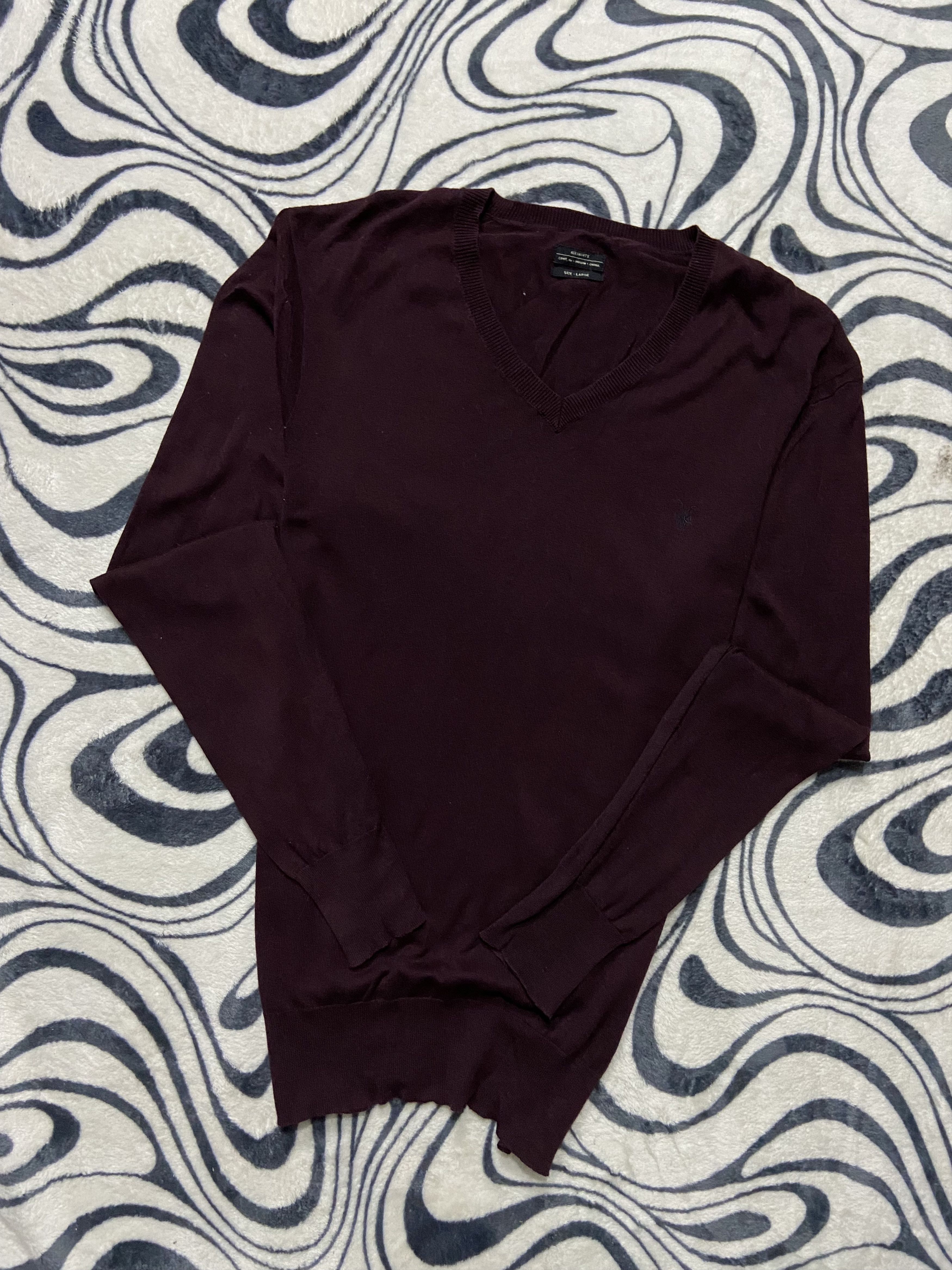 Allsaints Allsaints Mens V-neck Sweater Size US L / EU 52-54 / 3 - 1 Thumbnail