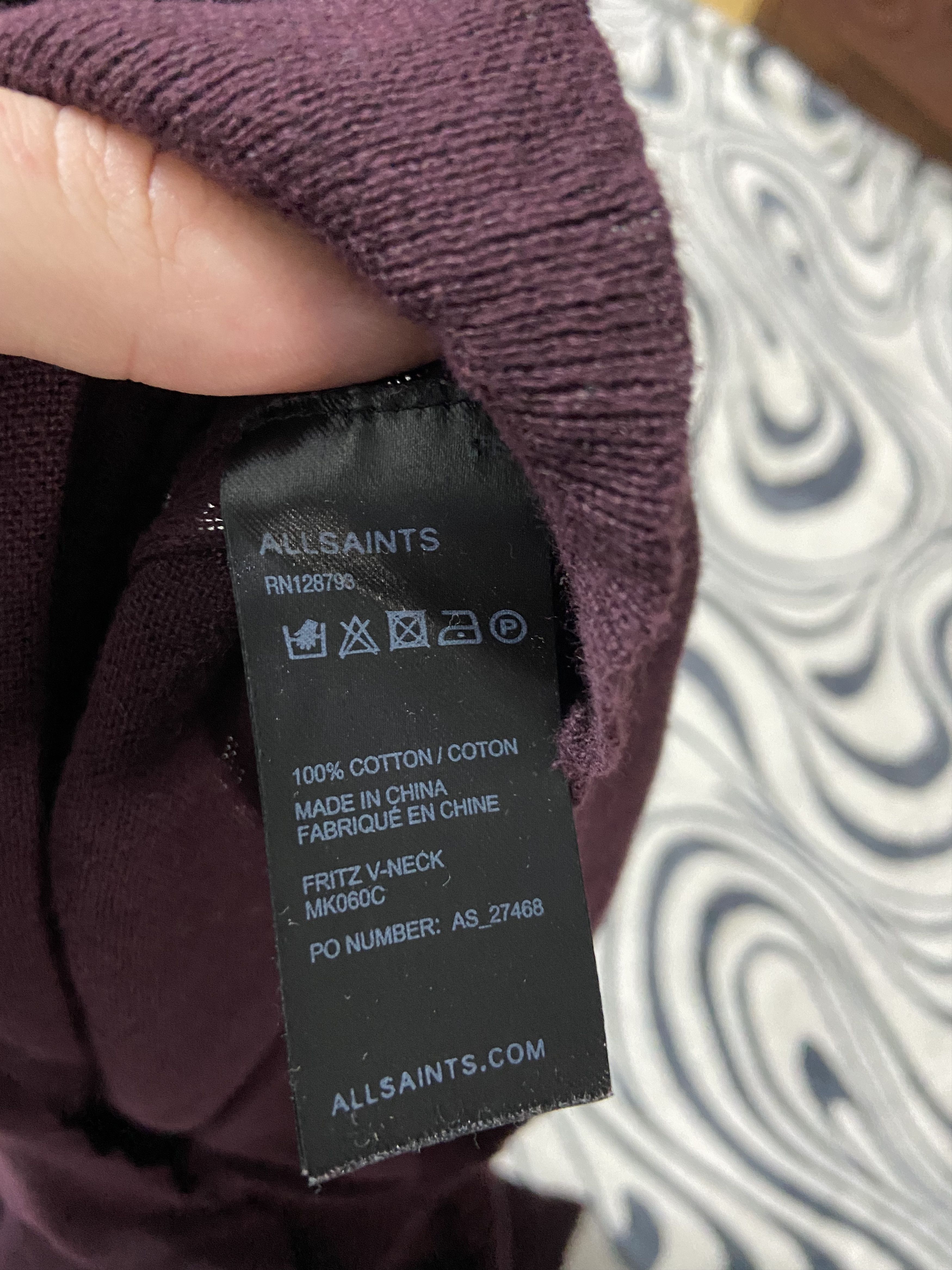 Allsaints Allsaints Mens V-neck Sweater Size US L / EU 52-54 / 3 - 5 Thumbnail