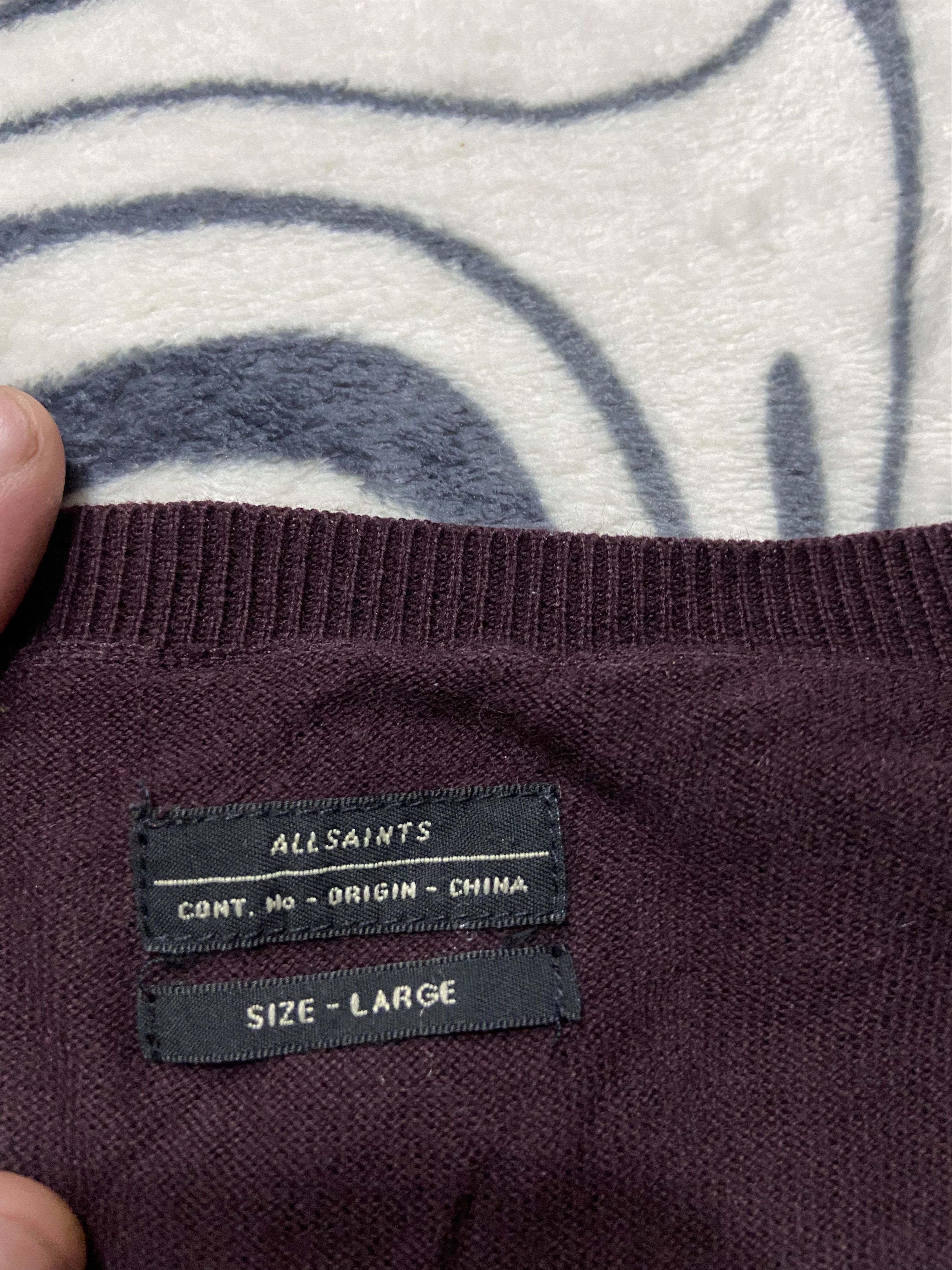 Allsaints Allsaints Mens V-neck Sweater Size US L / EU 52-54 / 3 - 4 Thumbnail