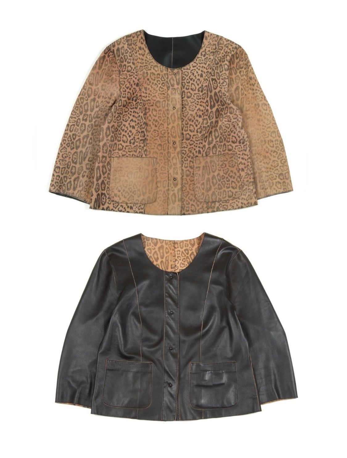 Escada Luxury Madeleine Reversible Cropped Lamb Leather Jacket Size M / US 6-8 / IT 42-44 - 1 Thumbnail