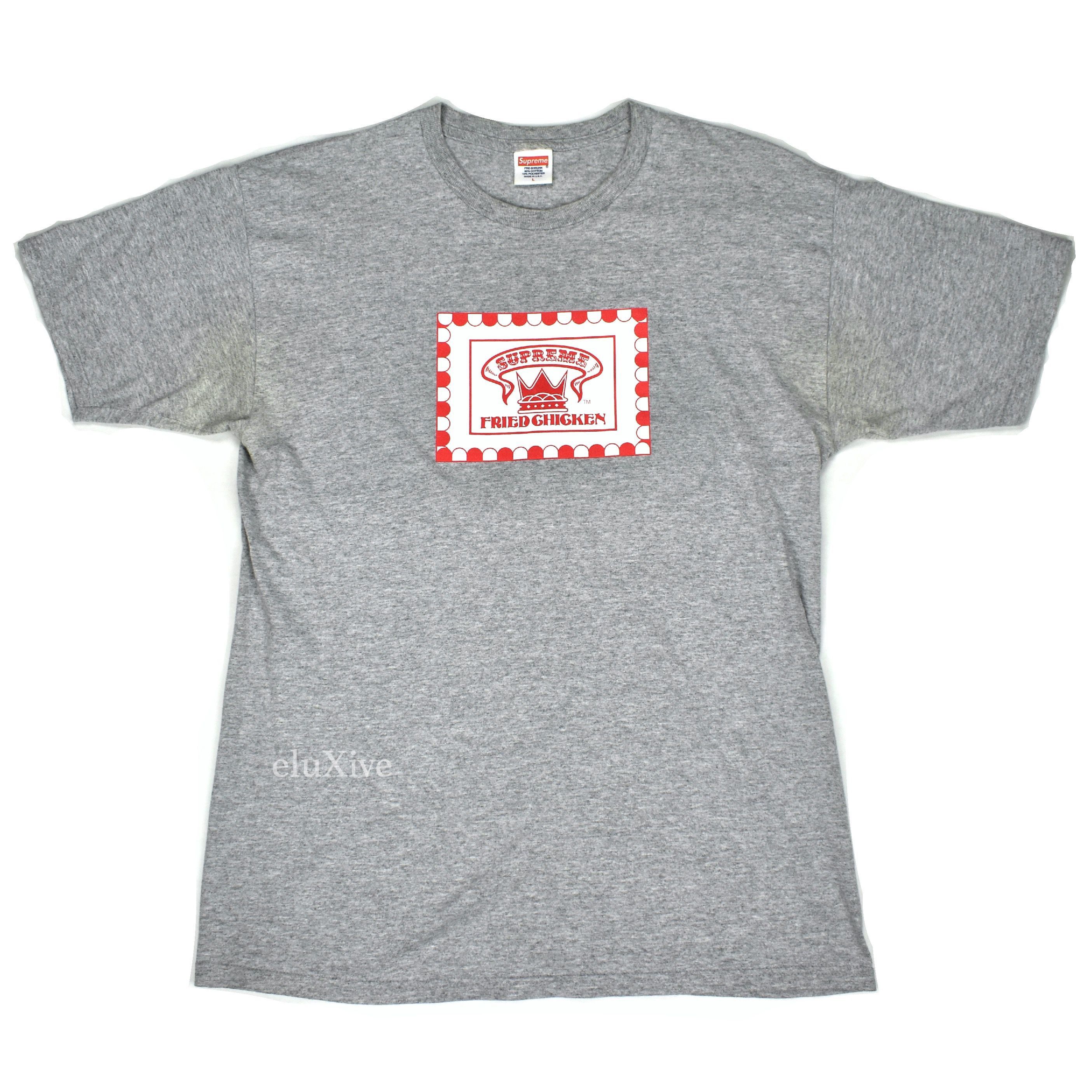 Supreme Supreme FW12 Crown Fried Chicken Logo T-Shirt Tee Gray 