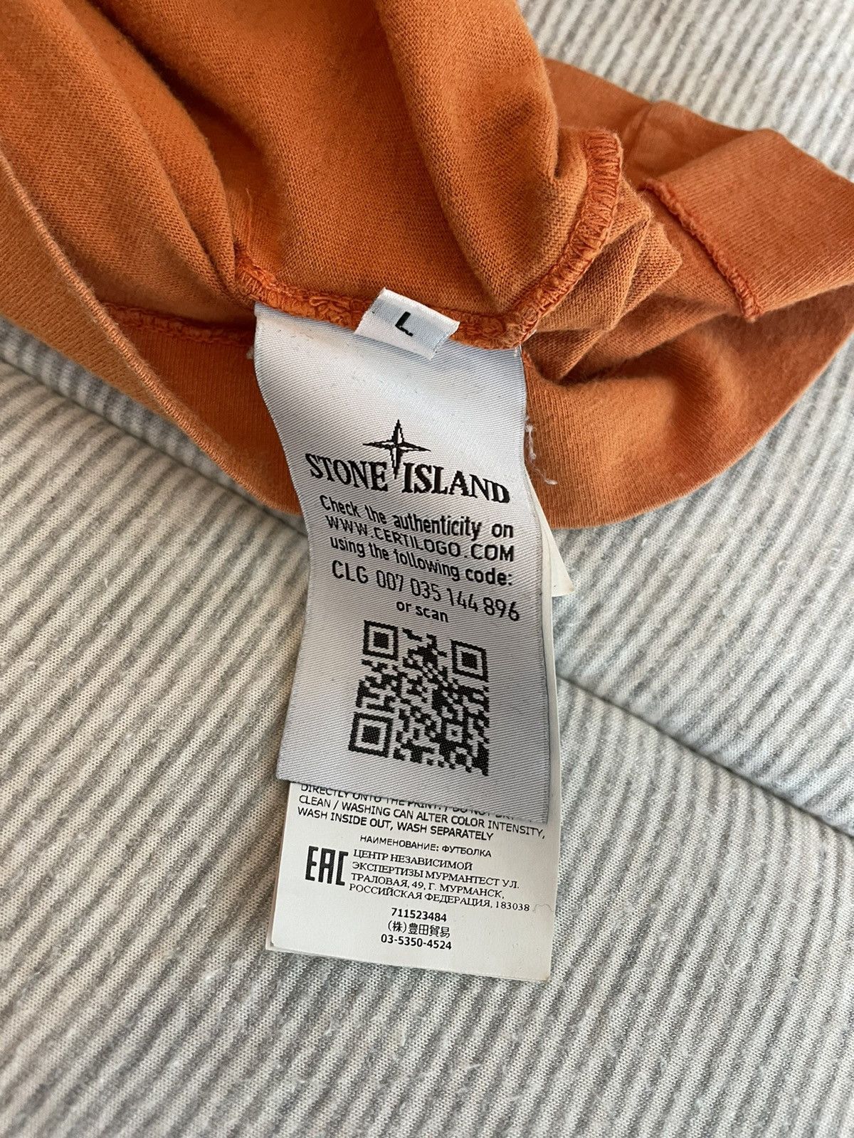 Stone Island Stone Island Graphic Five Longsleeve Tee Orange Size US L / EU 52-54 / 3 - 6 Thumbnail