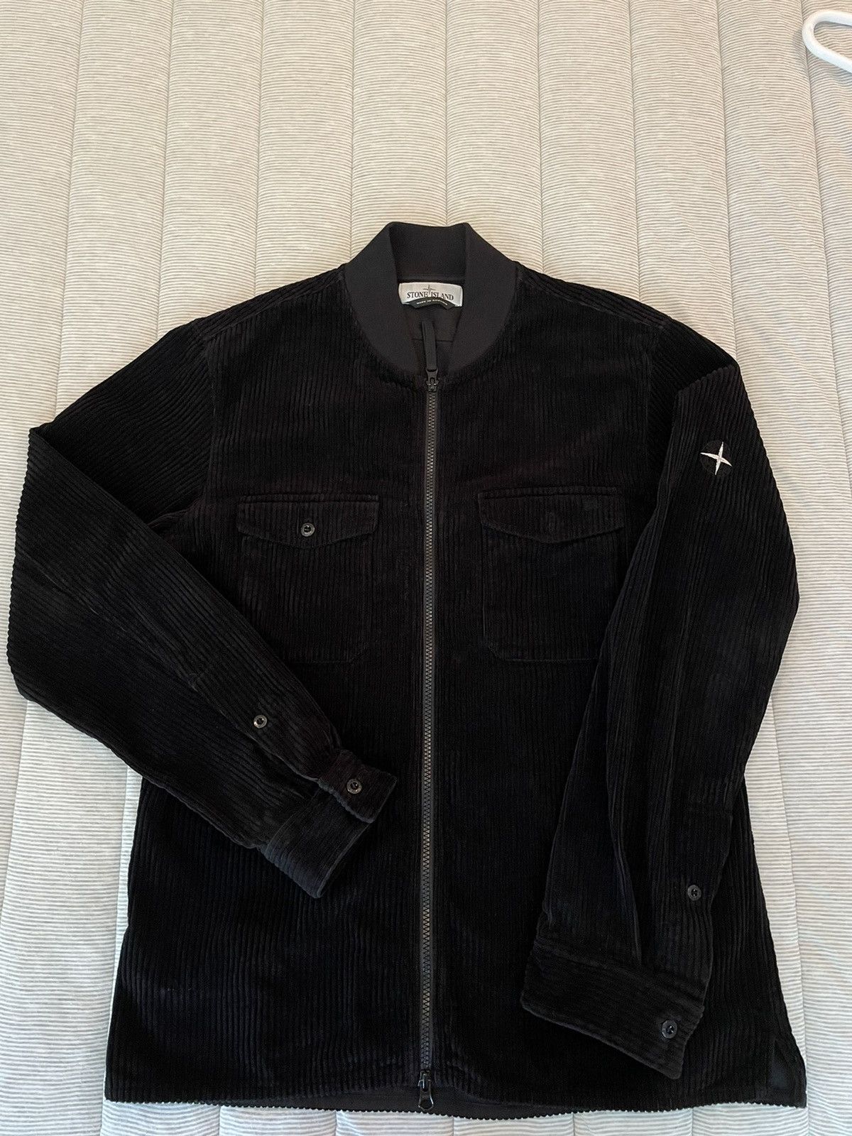 Stone Island Stone Island Corduroy Bomber Neck Overshirt Black Size US M / EU 48-50 / 2 - 1 Thumbnail