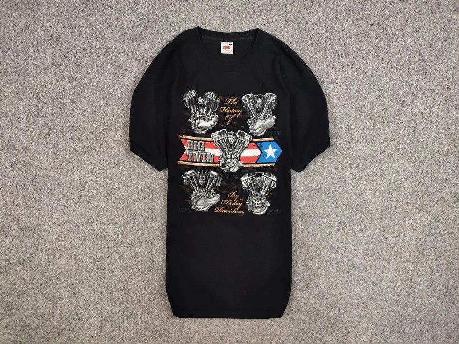 Harley Davidson Vintage 00's Harley Davidson The History of Big Twin T shirt Size US L / EU 52-54 / 3 - 1 Thumbnail