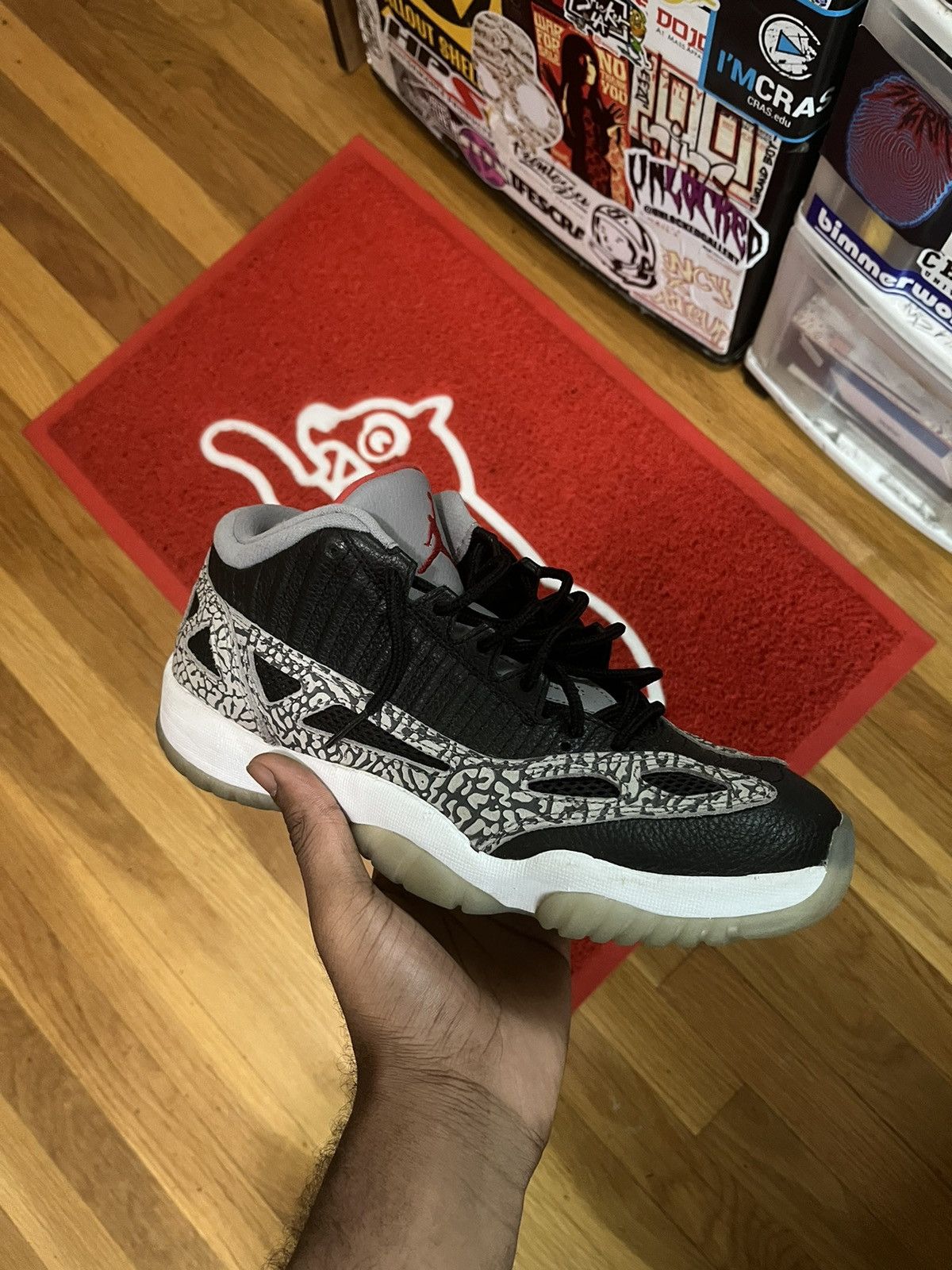 Jordan Brand Jordan 11 Retro Low IE - Black Cement Size US 9 / EU 42 - 1 Thumbnail