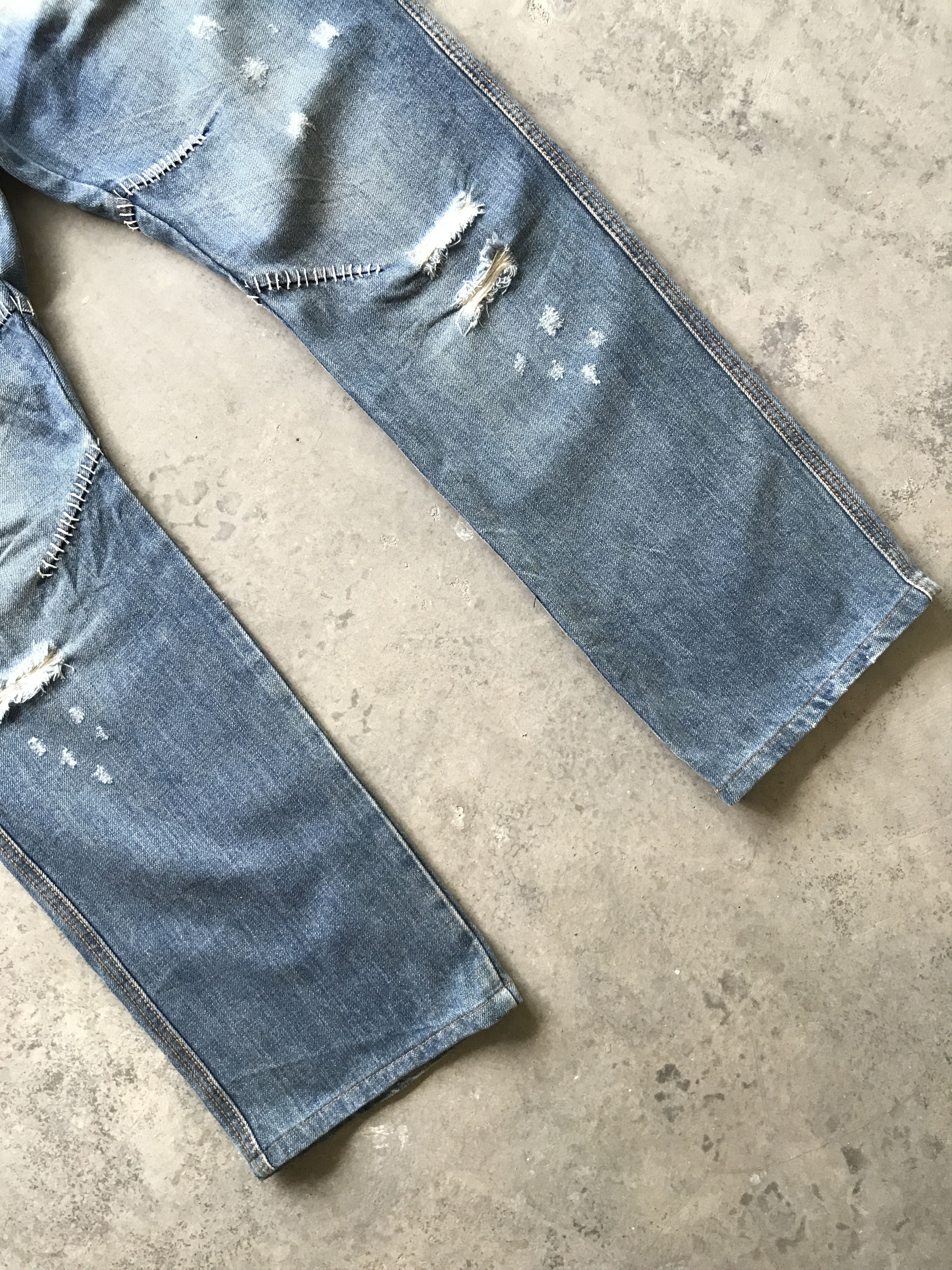 Japanese Brand TWENTY WORKS Japan Distressed Cargo denim Size US 31 - 5 Thumbnail
