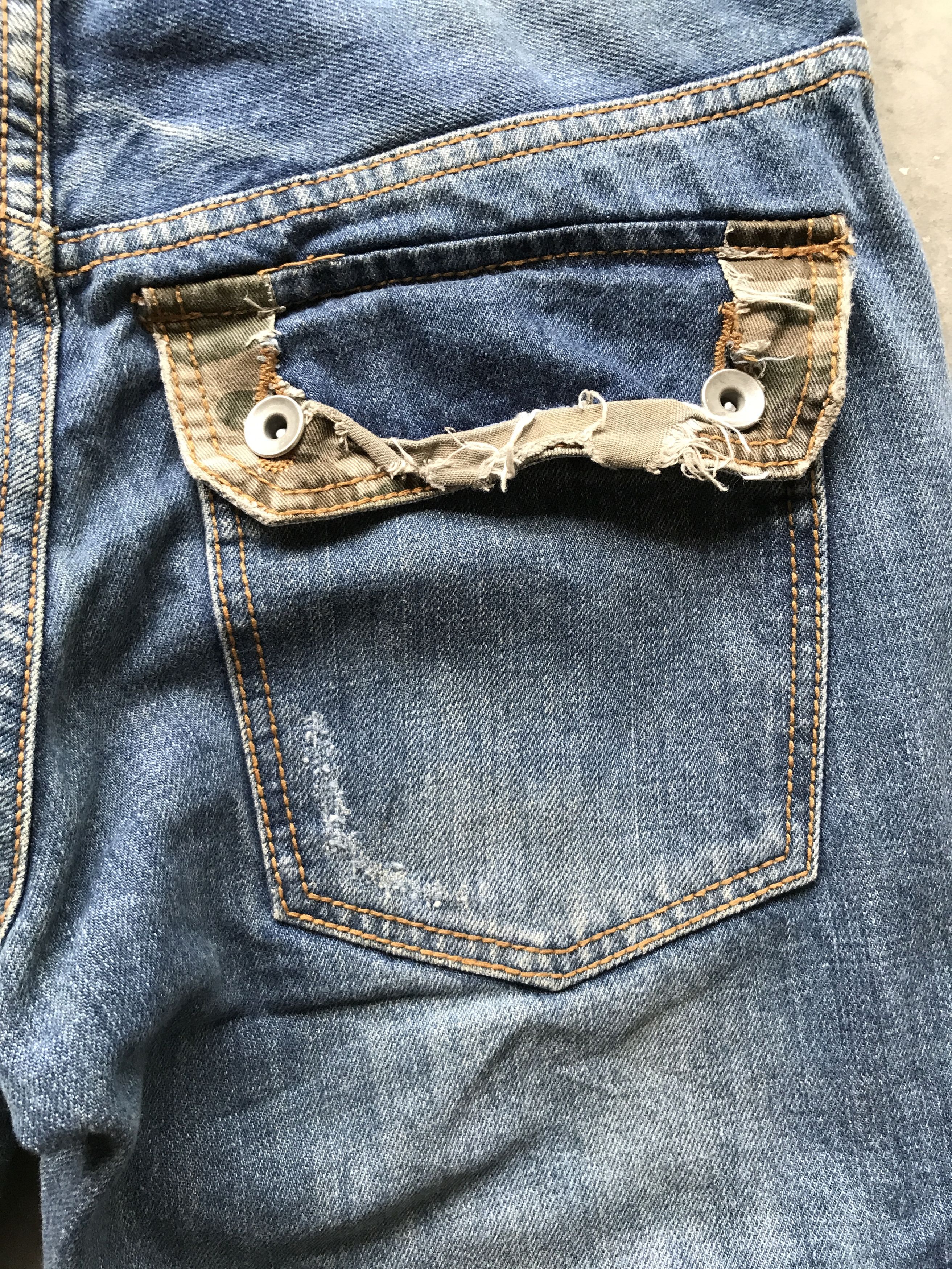 Japanese Brand TWENTY WORKS Japan Distressed Cargo denim Size US 31 - 17 Thumbnail