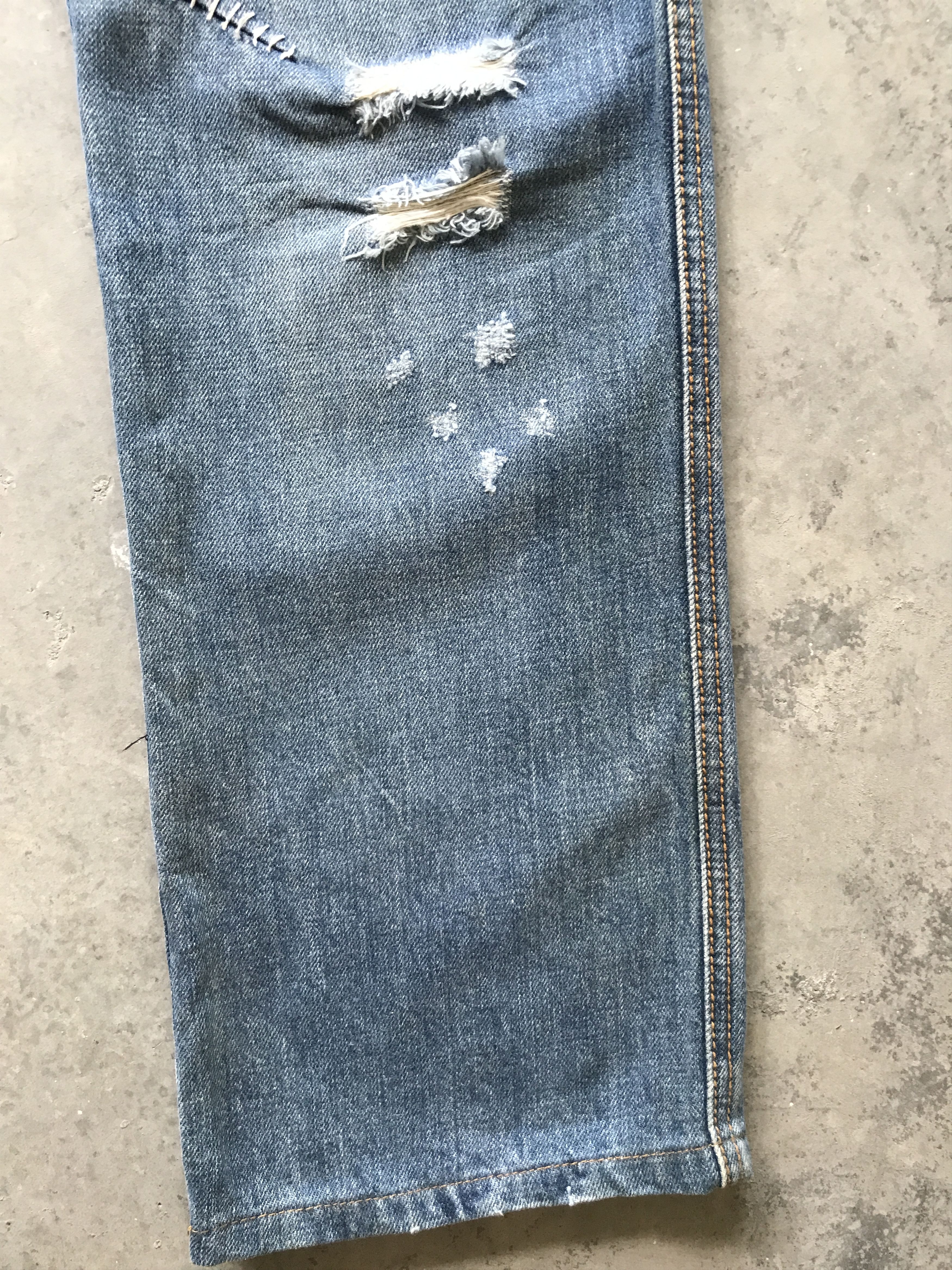 Japanese Brand TWENTY WORKS Japan Distressed Cargo denim Size US 31 - 10 Thumbnail