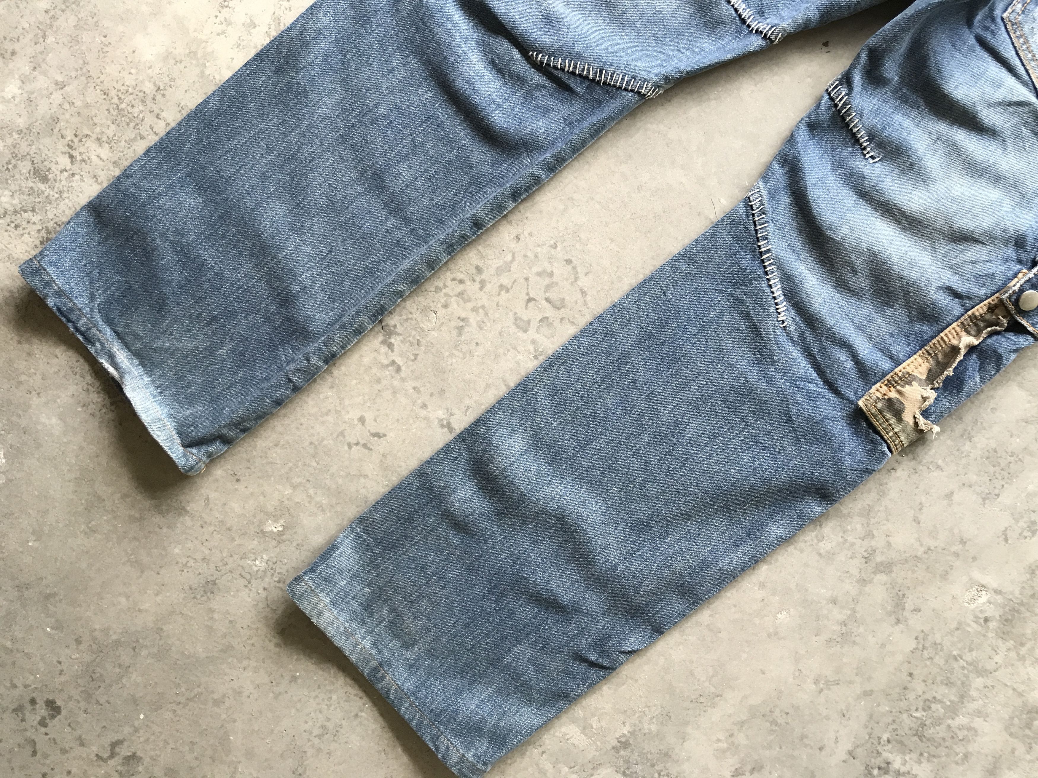 Japanese Brand TWENTY WORKS Japan Distressed Cargo denim Size US 31 - 15 Thumbnail